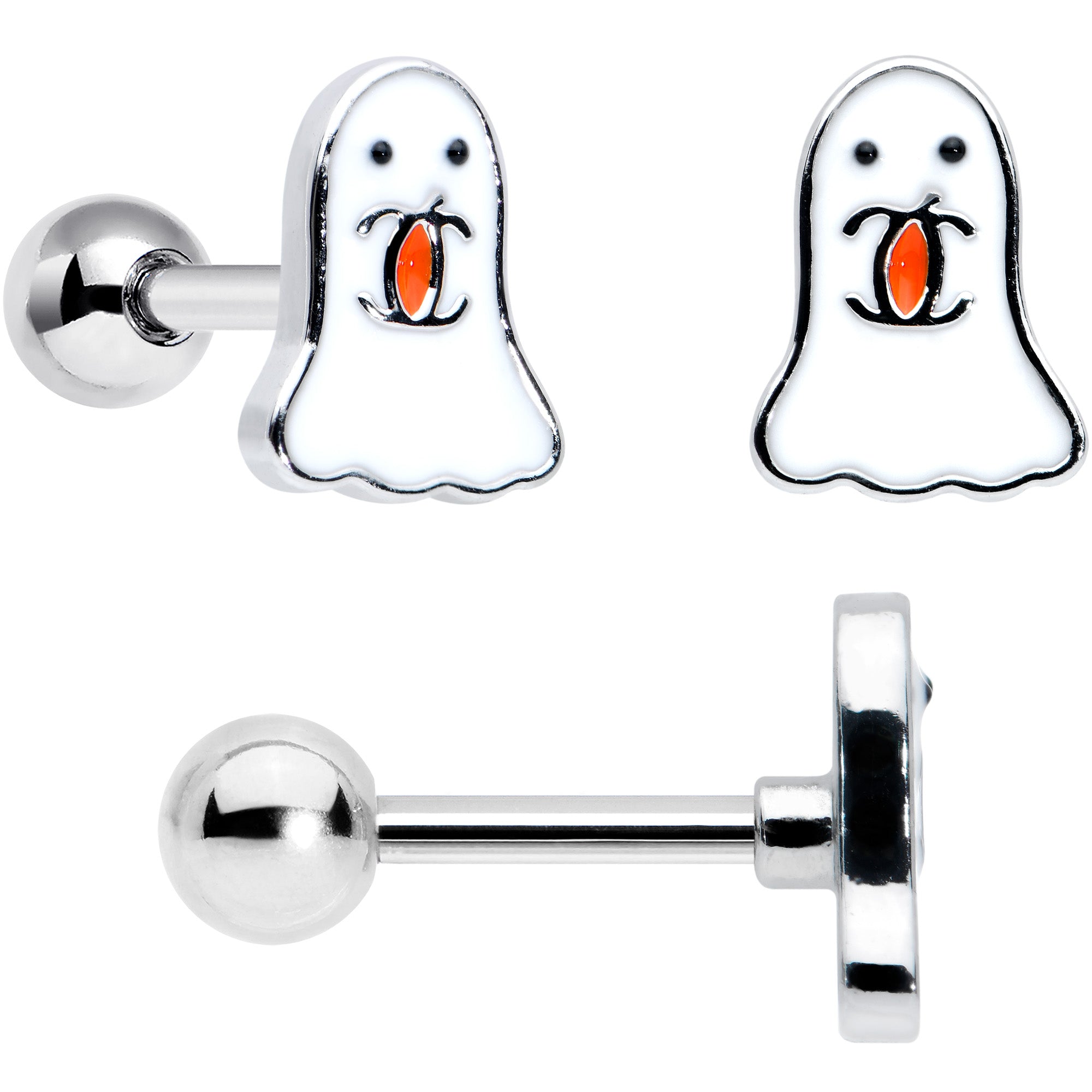 16G 1/4 Ghost Skull Eye Candy Halloween Cartilage Tragus Set of 3