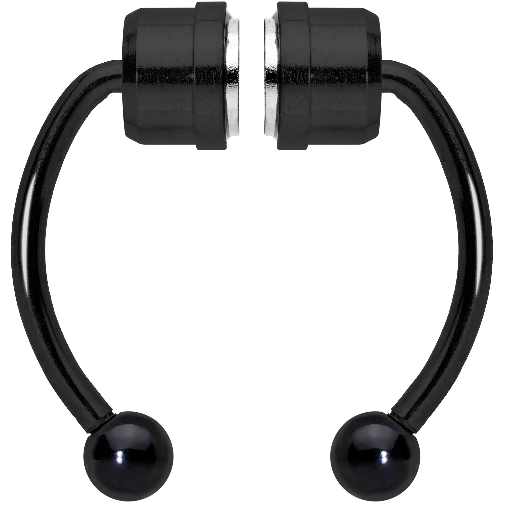 Black Magnetic Septum Ring Horseshoe Non-Pierced Fake Nose Ring