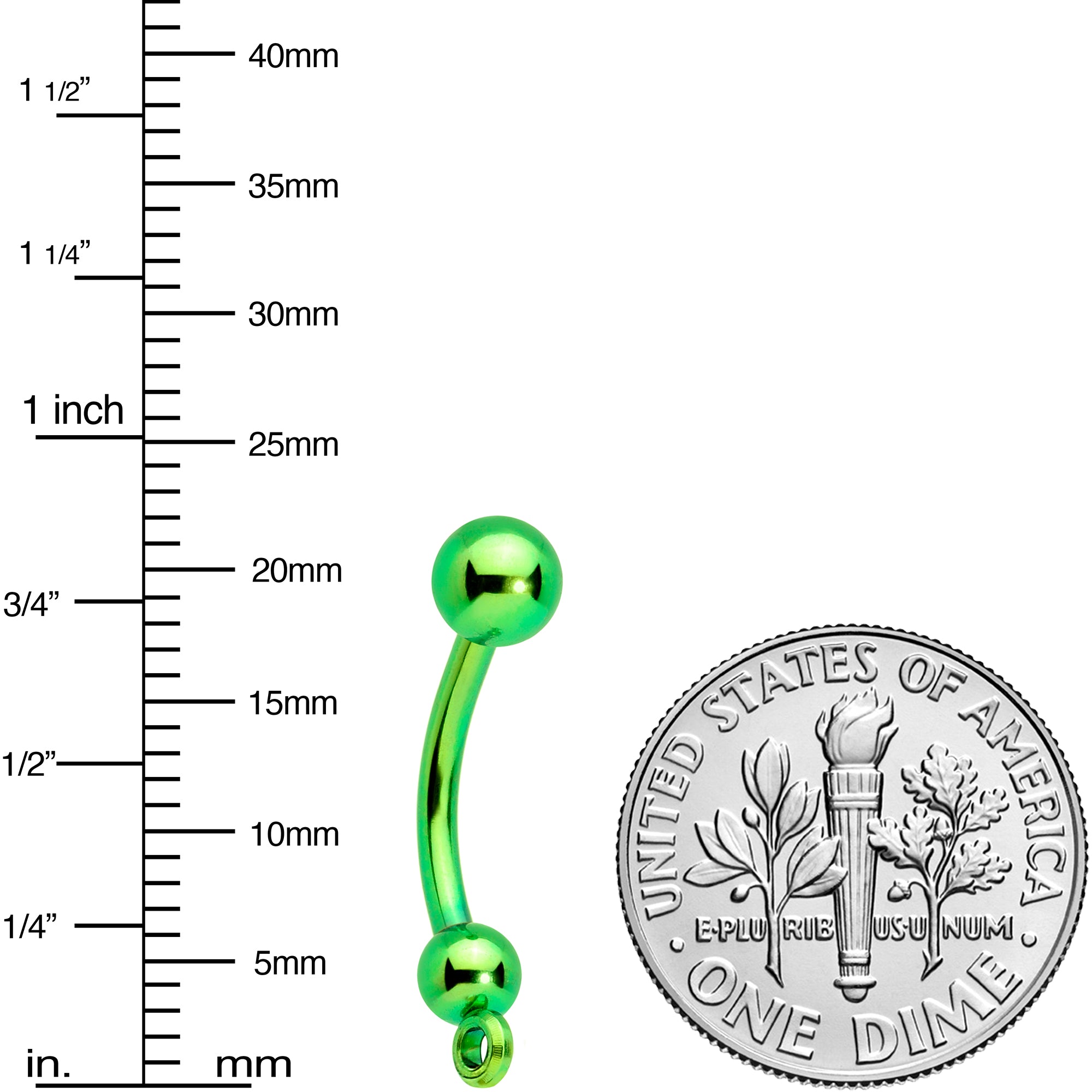 Green Electroplated Titanium Add On Charm Dangle Belly Ring