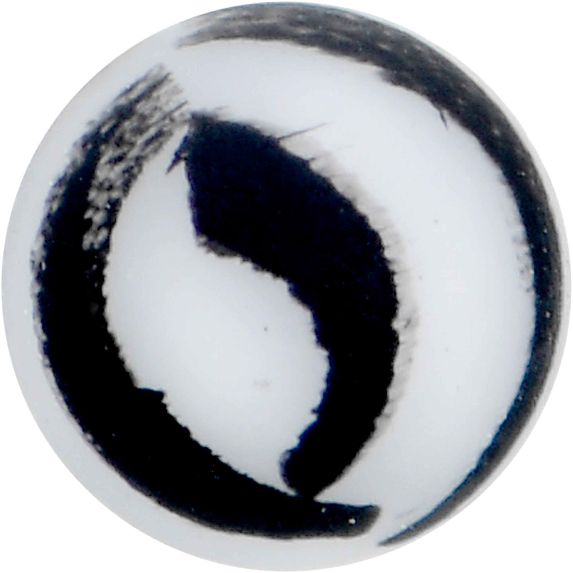 16G 5/16 Matte White Zebra Stripe Labret Monroe Tragus