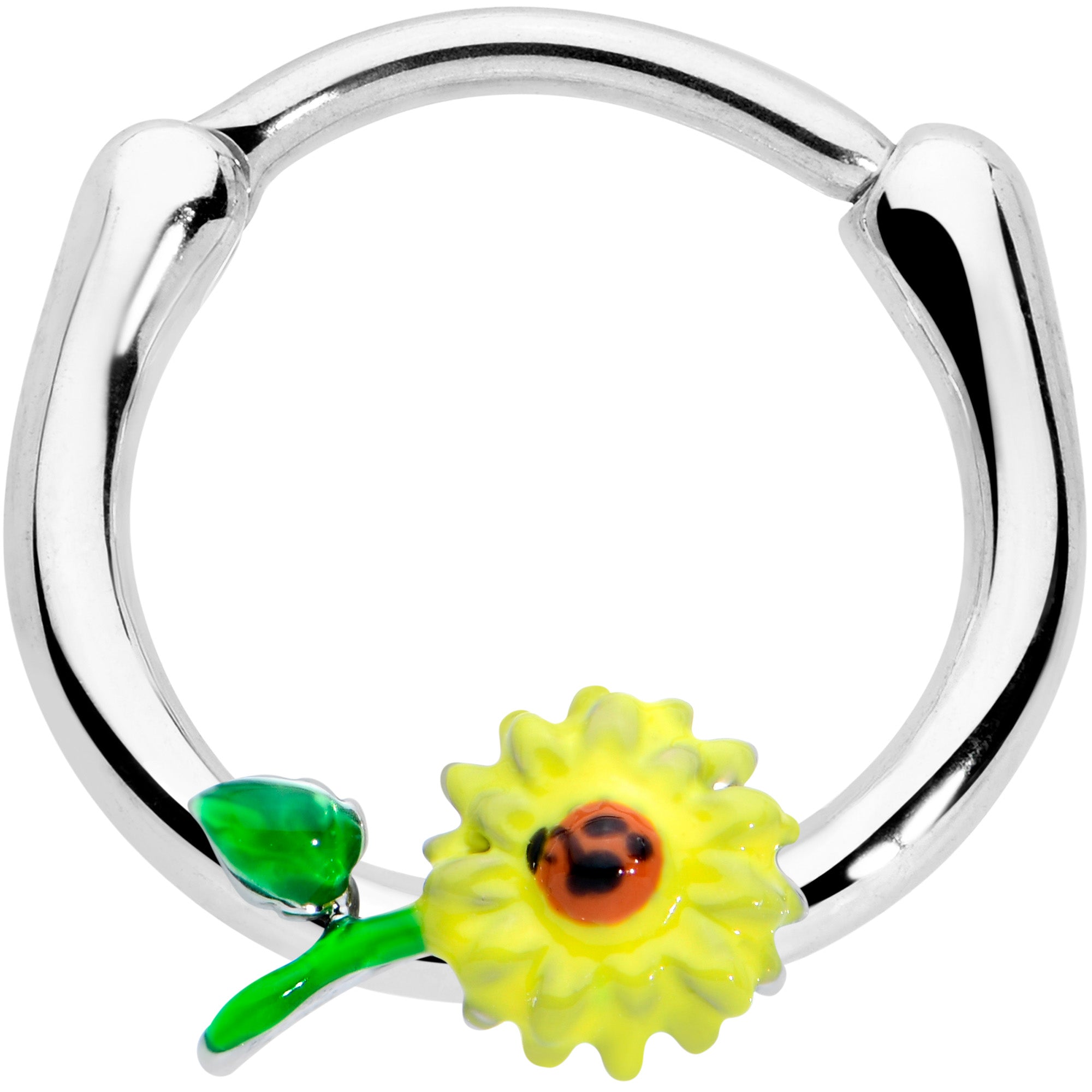 16G 3/8 Sunny Yellow Sunflower Cartilage Clicker