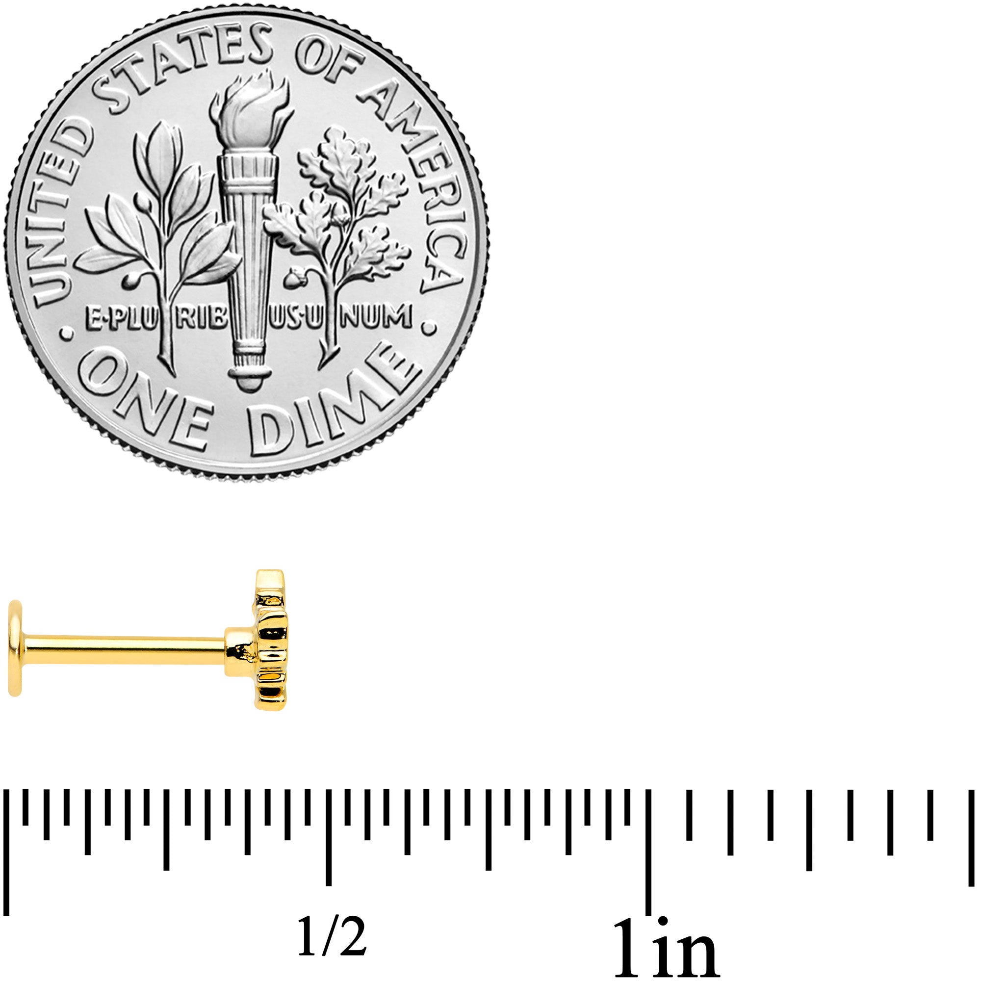 16G 5/16 Gold Tone Autumn White Maple Leaf Labret Monroe Tragus