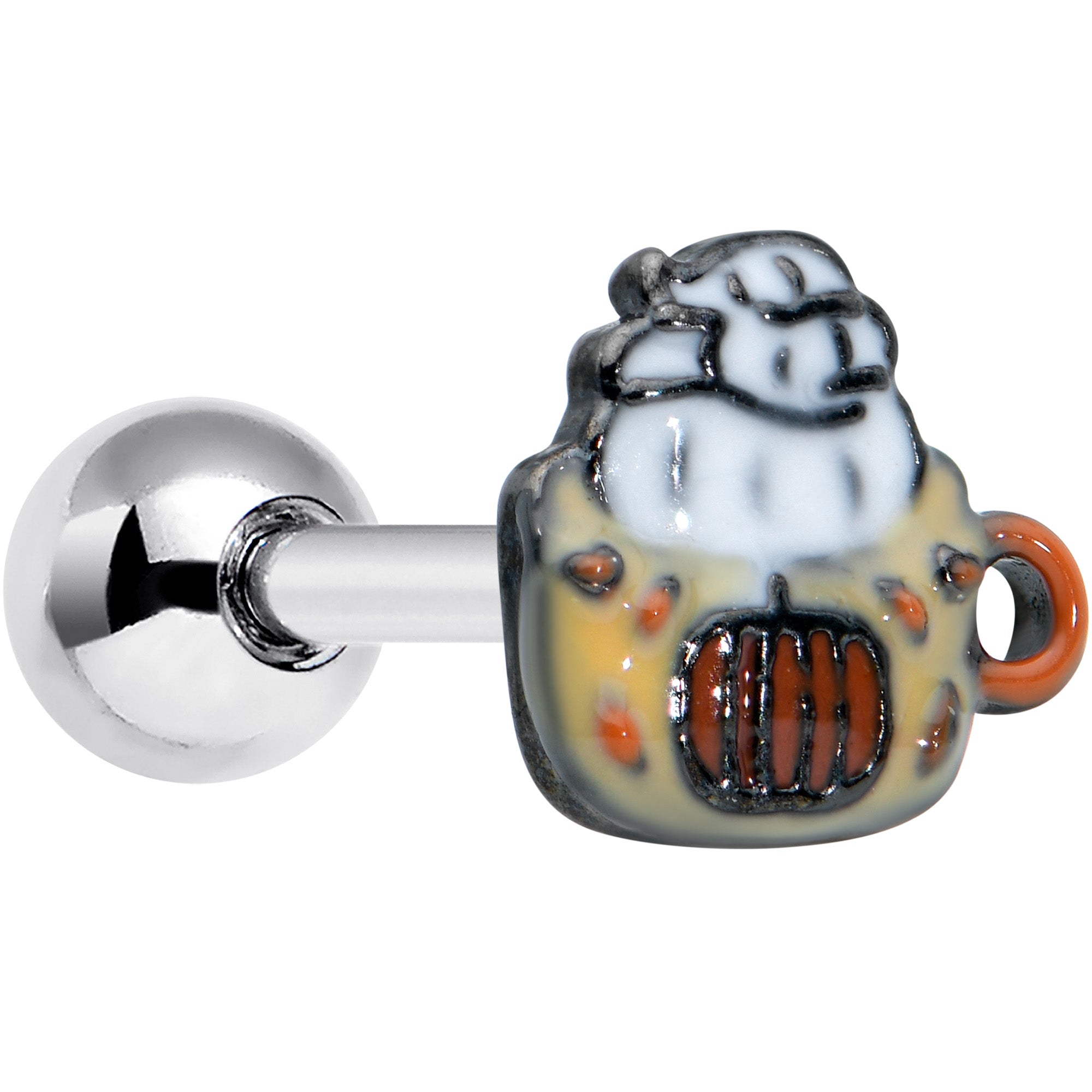 16G 1/4 Pumpkin Spice Cappuccino Coffee Cartilage Tragus Earring