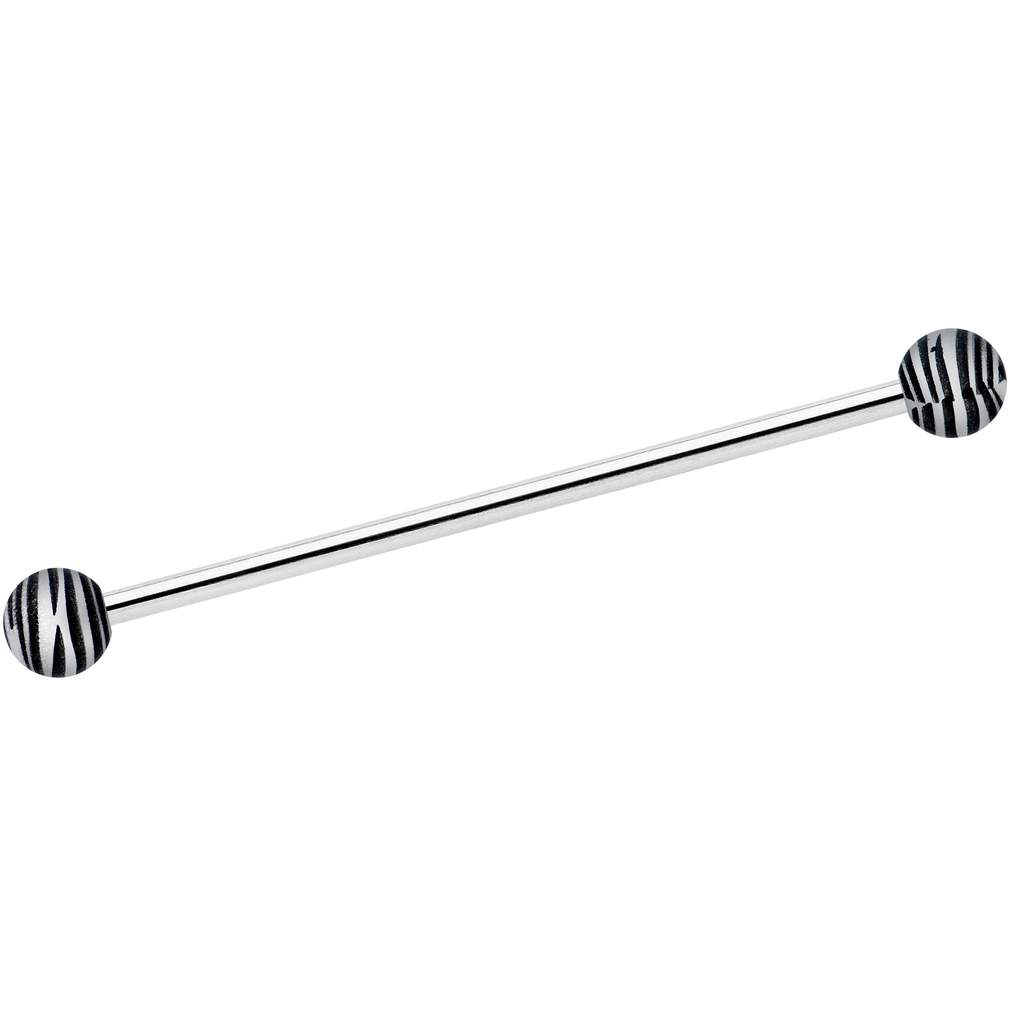 14G Matte Black Zebra Stripe Industrial Barbell 38mm