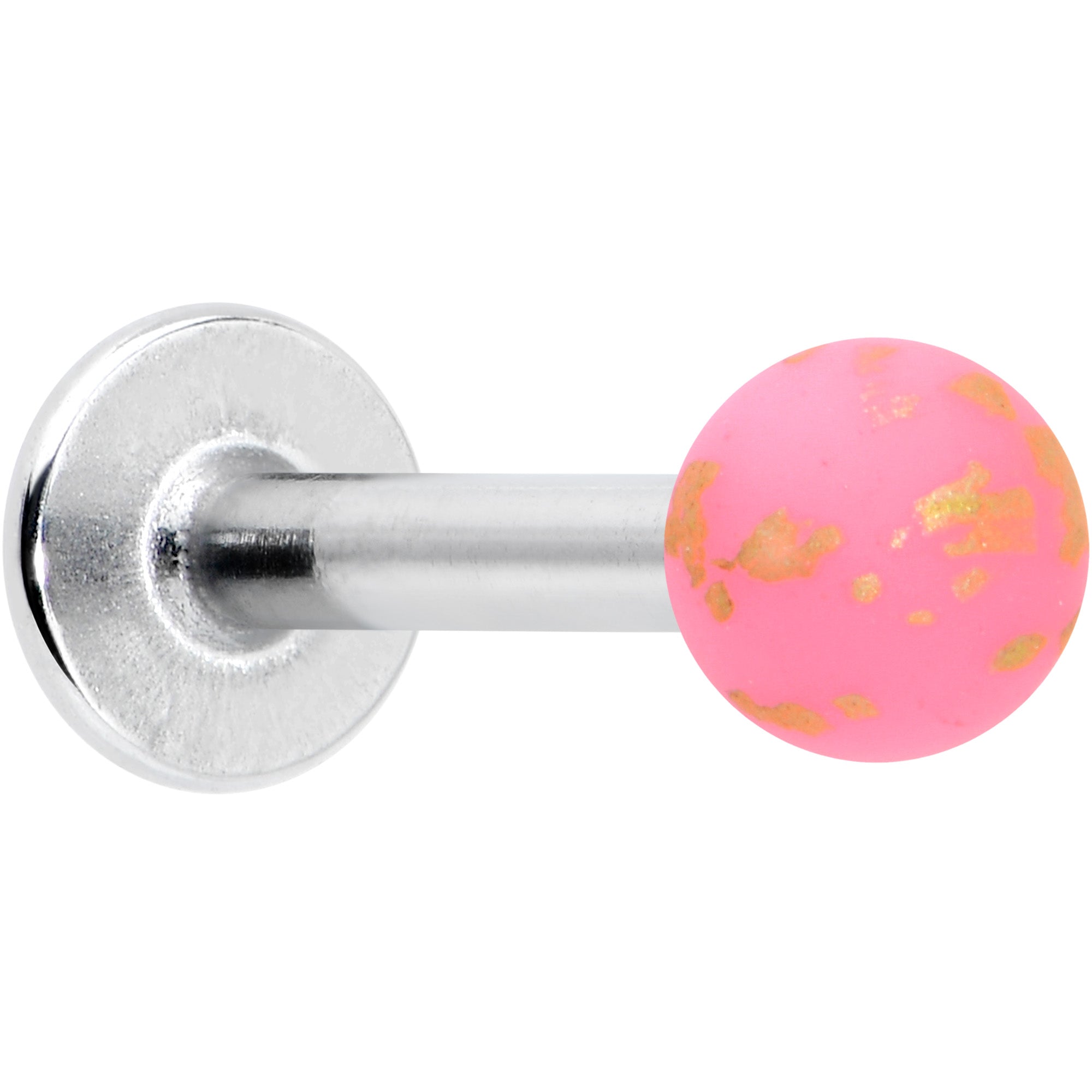 16G 5/16 Matte Pink Splatter Pattern Labret Monroe Tragus