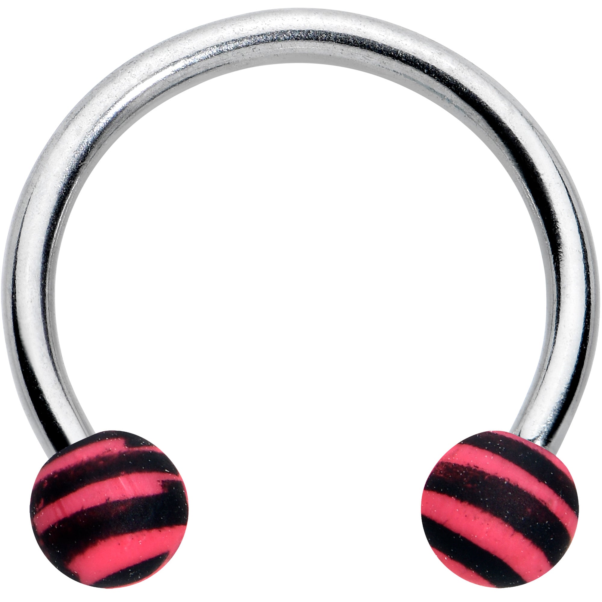 thumbnail image 2 of 16G CZ Ball Horseshoe Circular Barbells – Septum, Tragus, Lip Piercing – 4mm Diameter, Surgical Steel 2 of 6