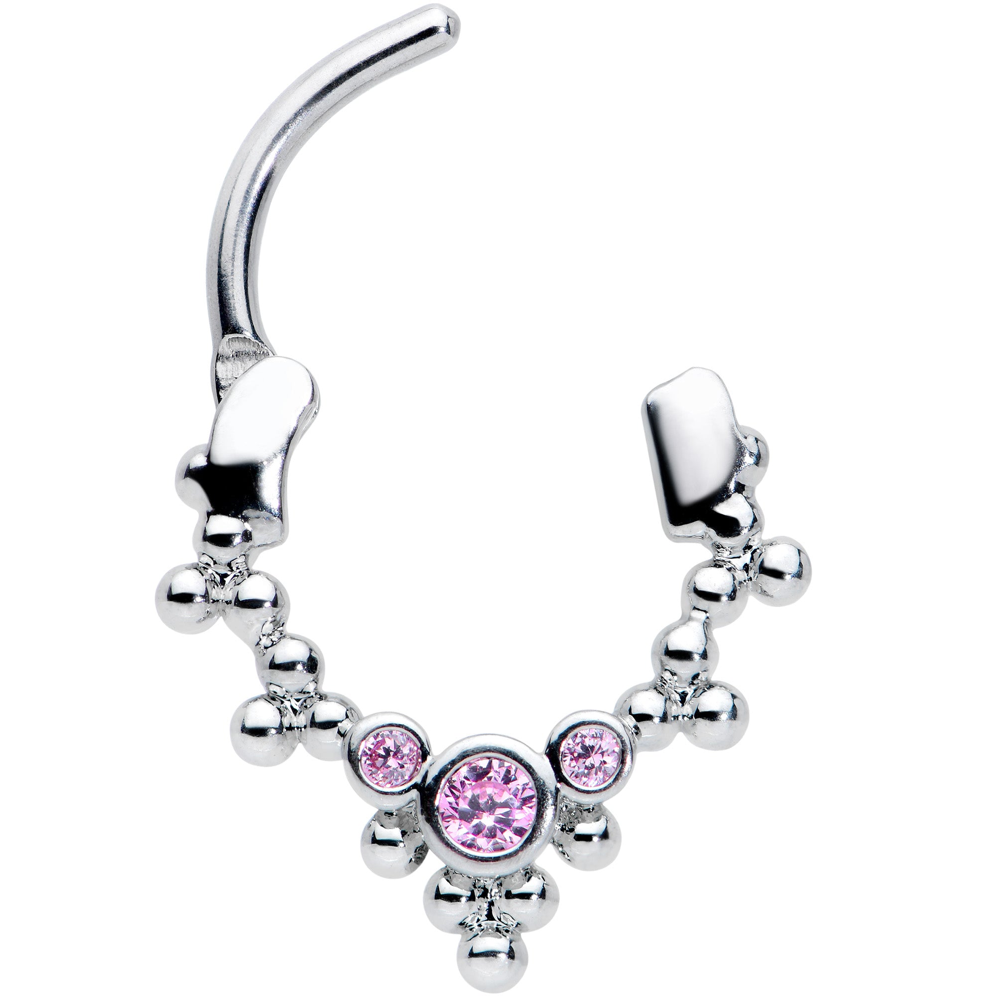 16G 5/16 Pink CZ Gem Princess Cartilage Clicker