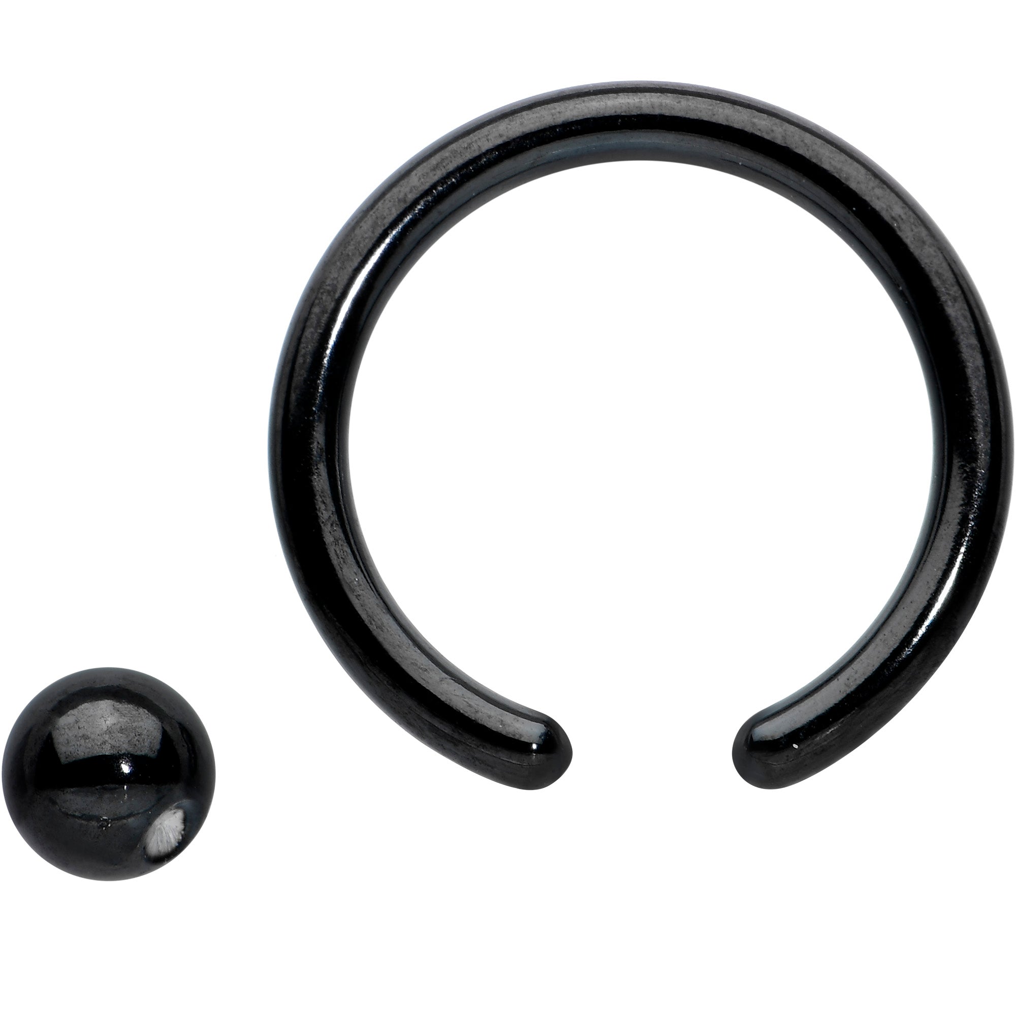 16G 5/16 Black Simple Classic BCR Captive Bead Ring
