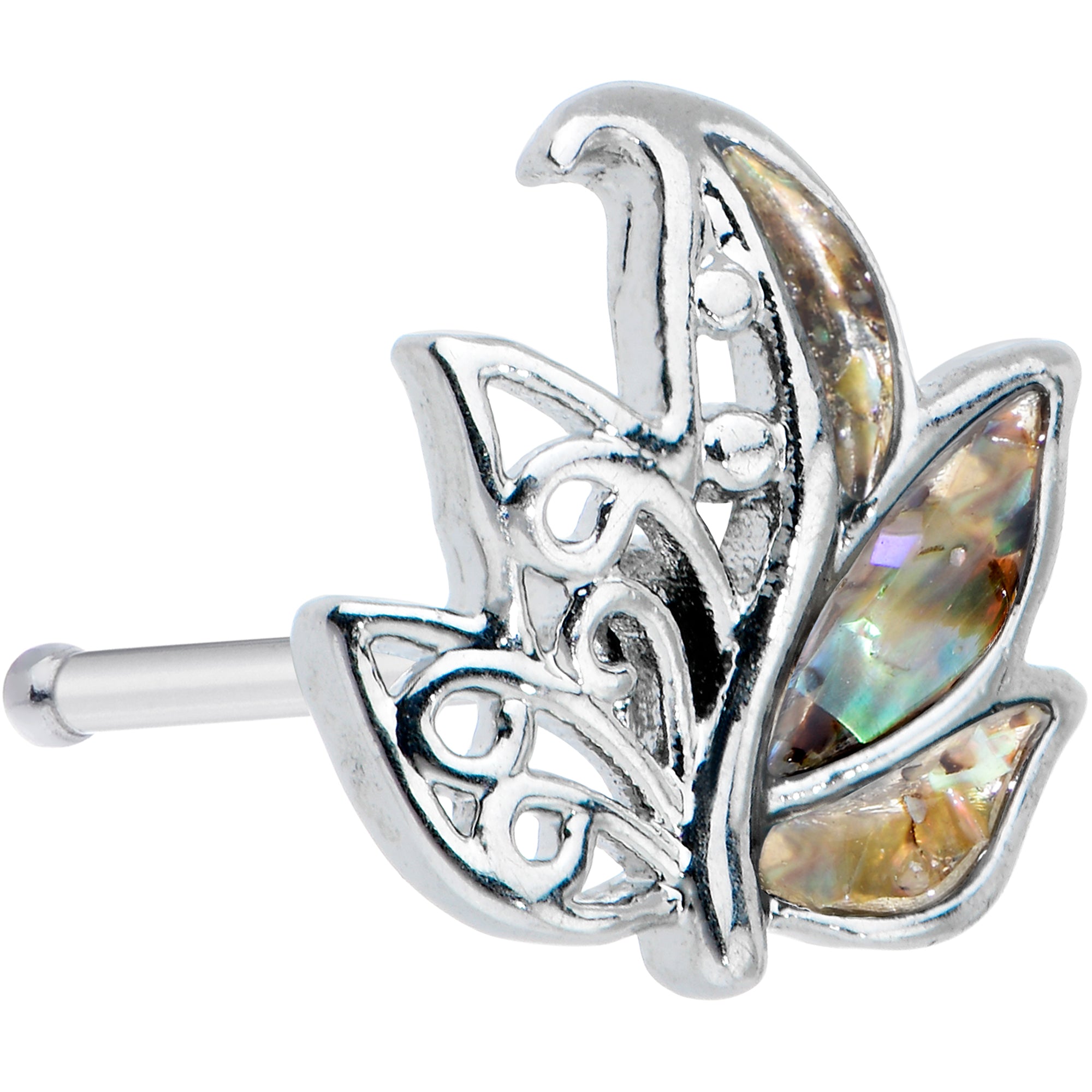 20G 1/4 Autumnal Colors Maple Leaf Nose Bone