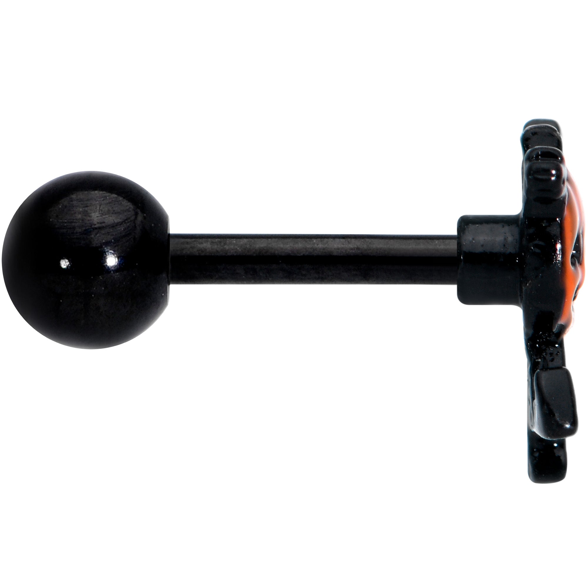 16G 1/4 Black Dancing Skeleton Pumpkin Halloween Cartilage Tragus