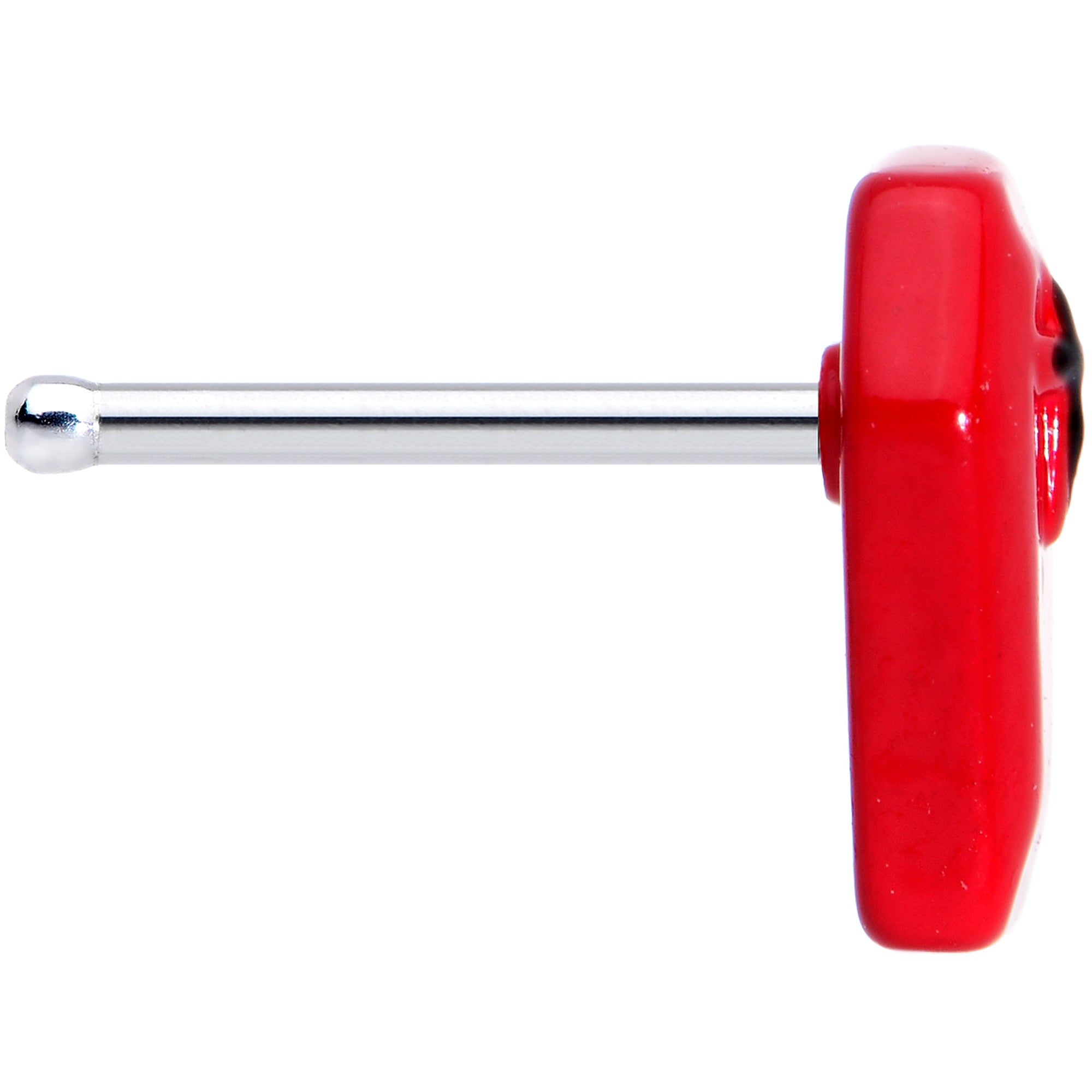 20G 1/4 Black Cross Red Coffin Halloween Nose Bone