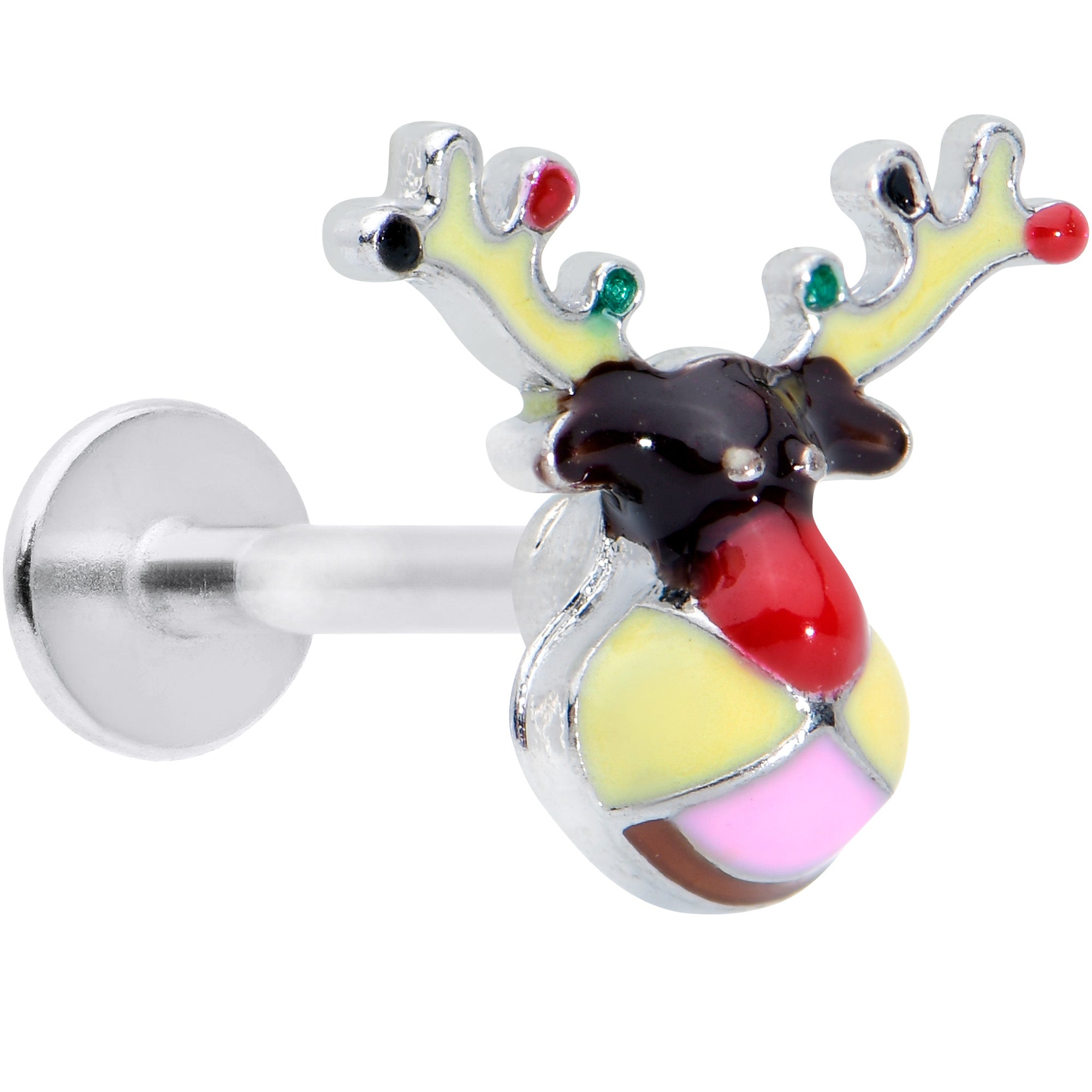 16G 5/16 Colorful Reindeer Christmas Labret Monroe Tragus