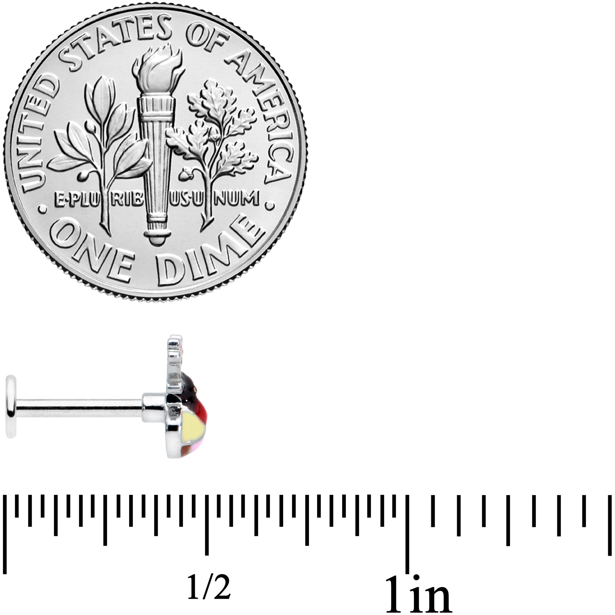 16G 5/16 Colorful Reindeer Christmas Labret Monroe Tragus