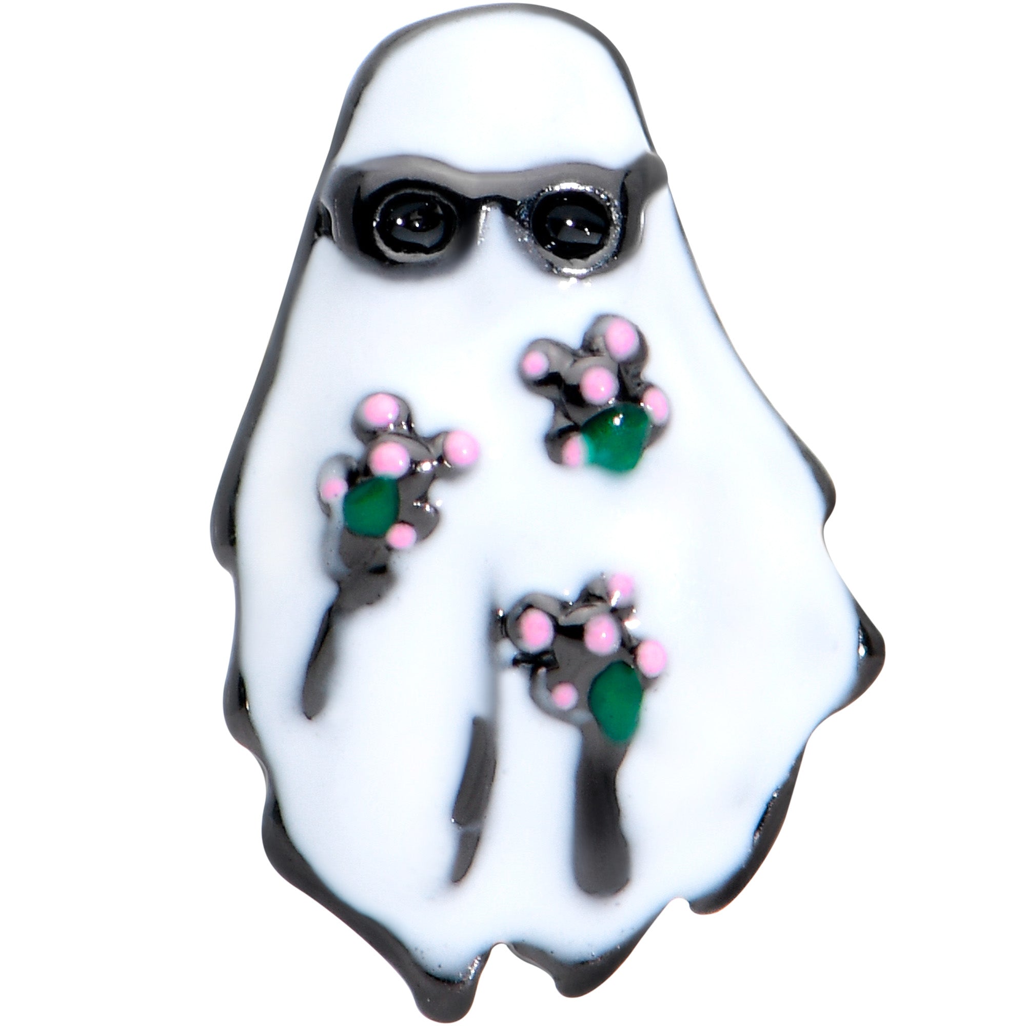 16G 5/16 Black Hipster Ghost Halloween Labret Monroe Tragus