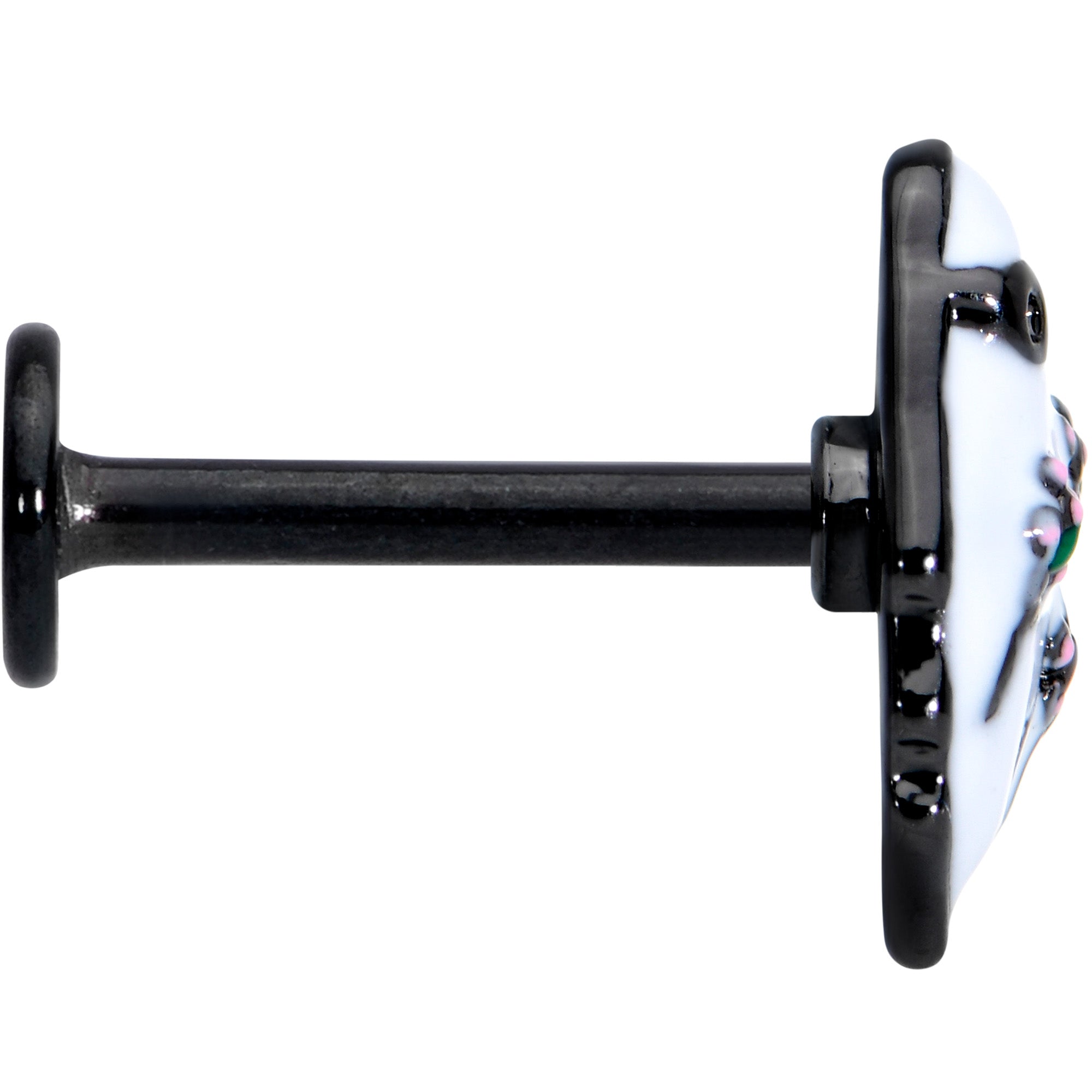 16G 5/16 Black Hipster Ghost Halloween Labret Monroe Tragus