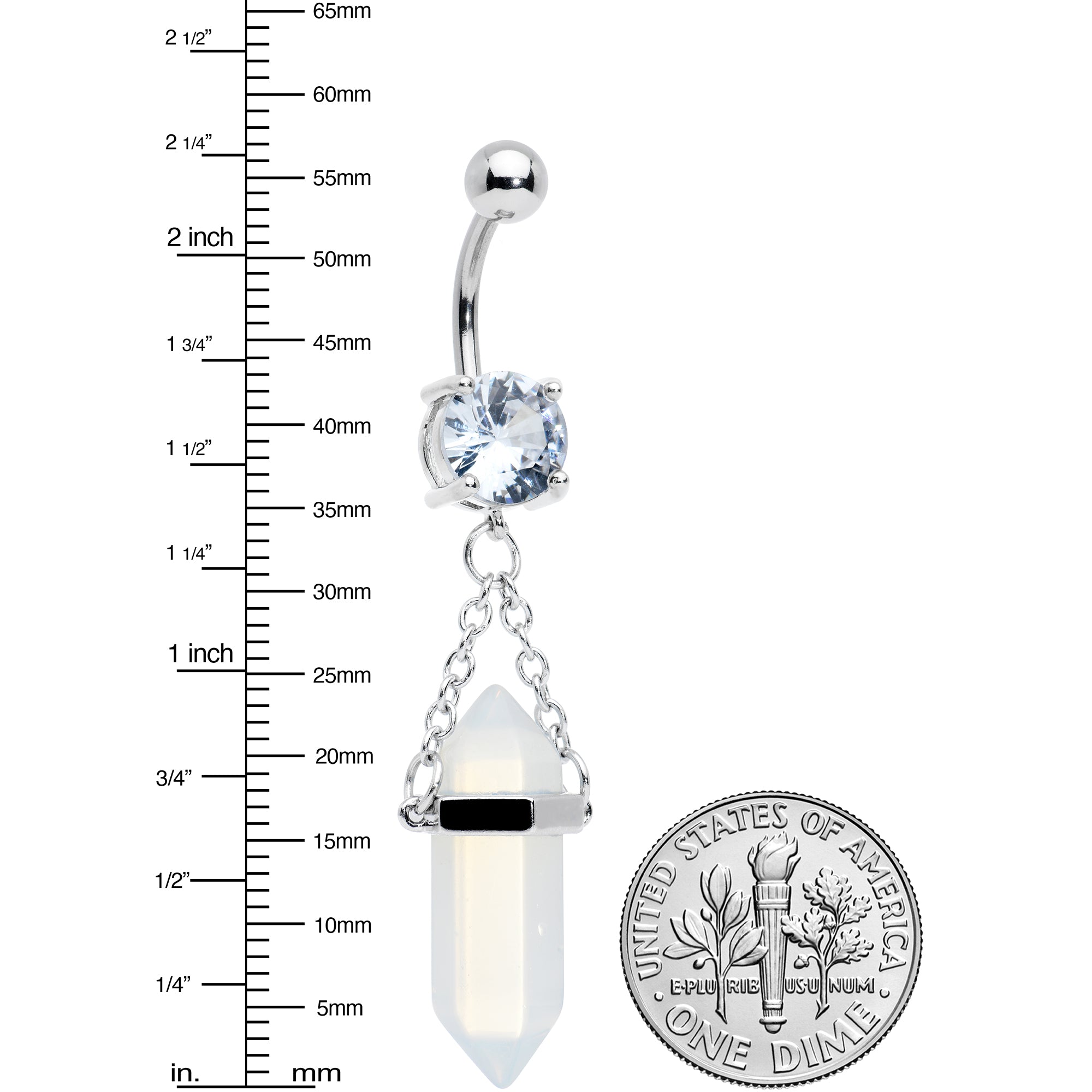 Blue Beryl Stone Stone Hippie Dangle Belly Ring