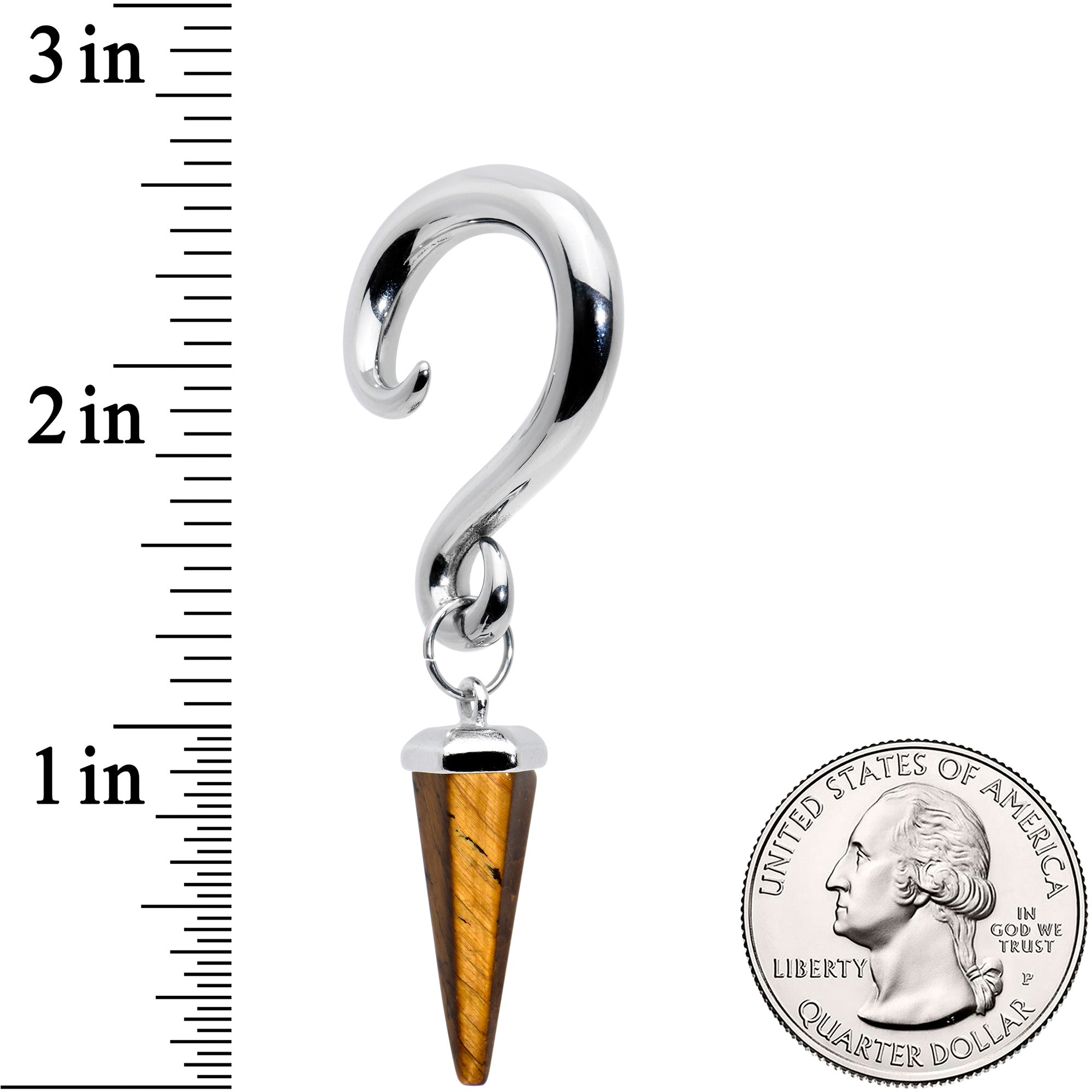 4G Brown Stone Point Spiral Taper Ear Weights