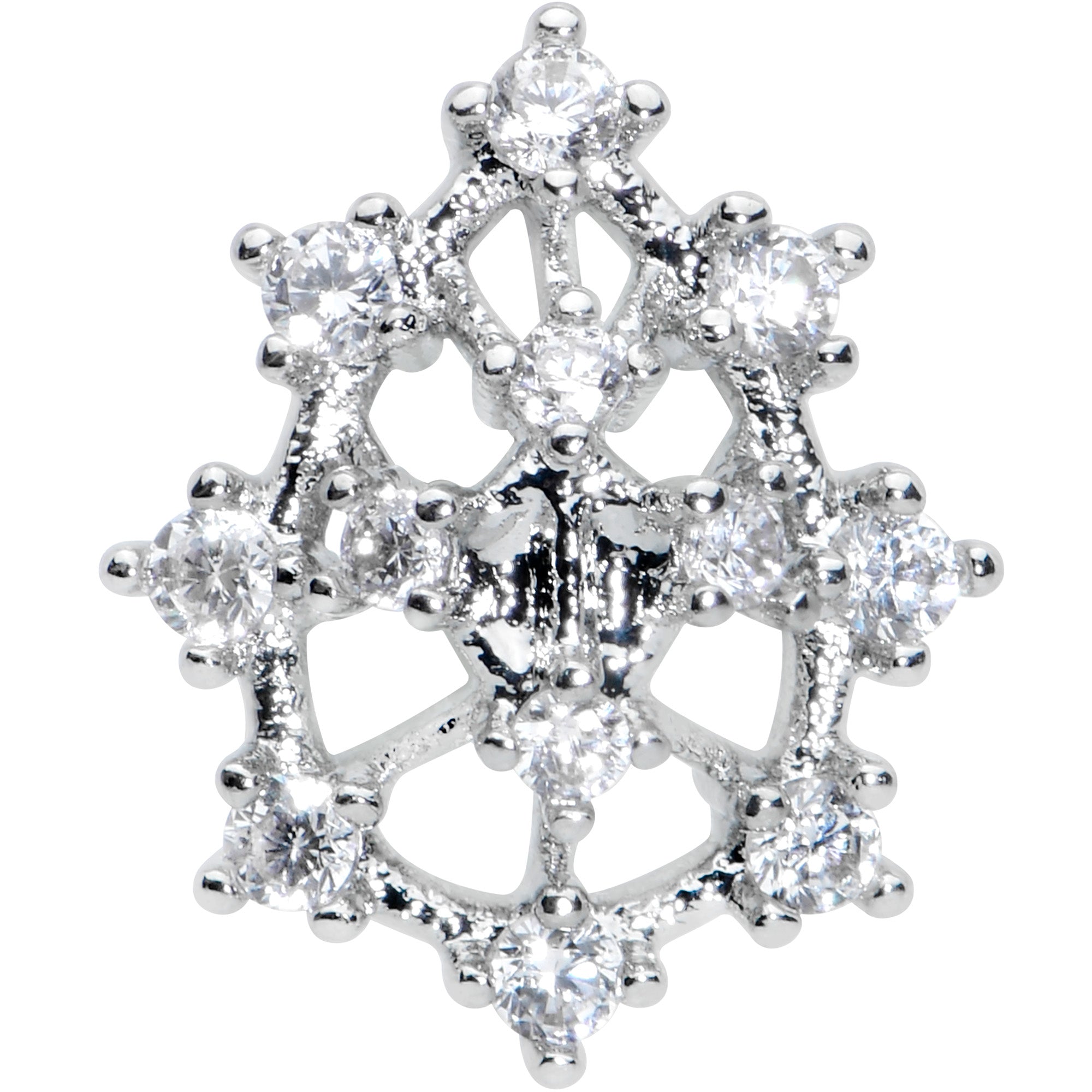 16G 1/4 Clear CZ Gem Constellation Labret Monroe Tragus