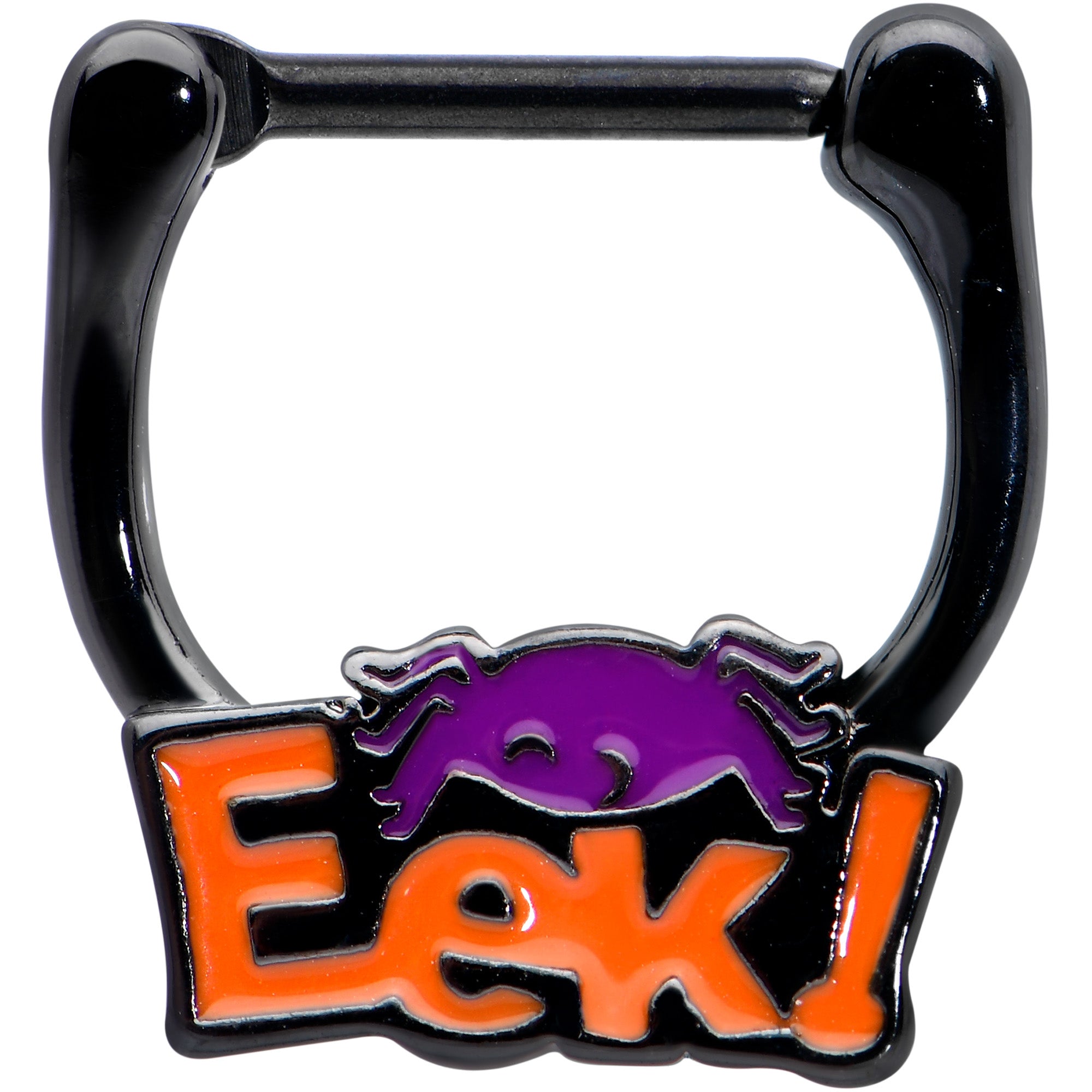 16G 5/16 Black Eek Purple Spider Halloween Cartilage Clicker