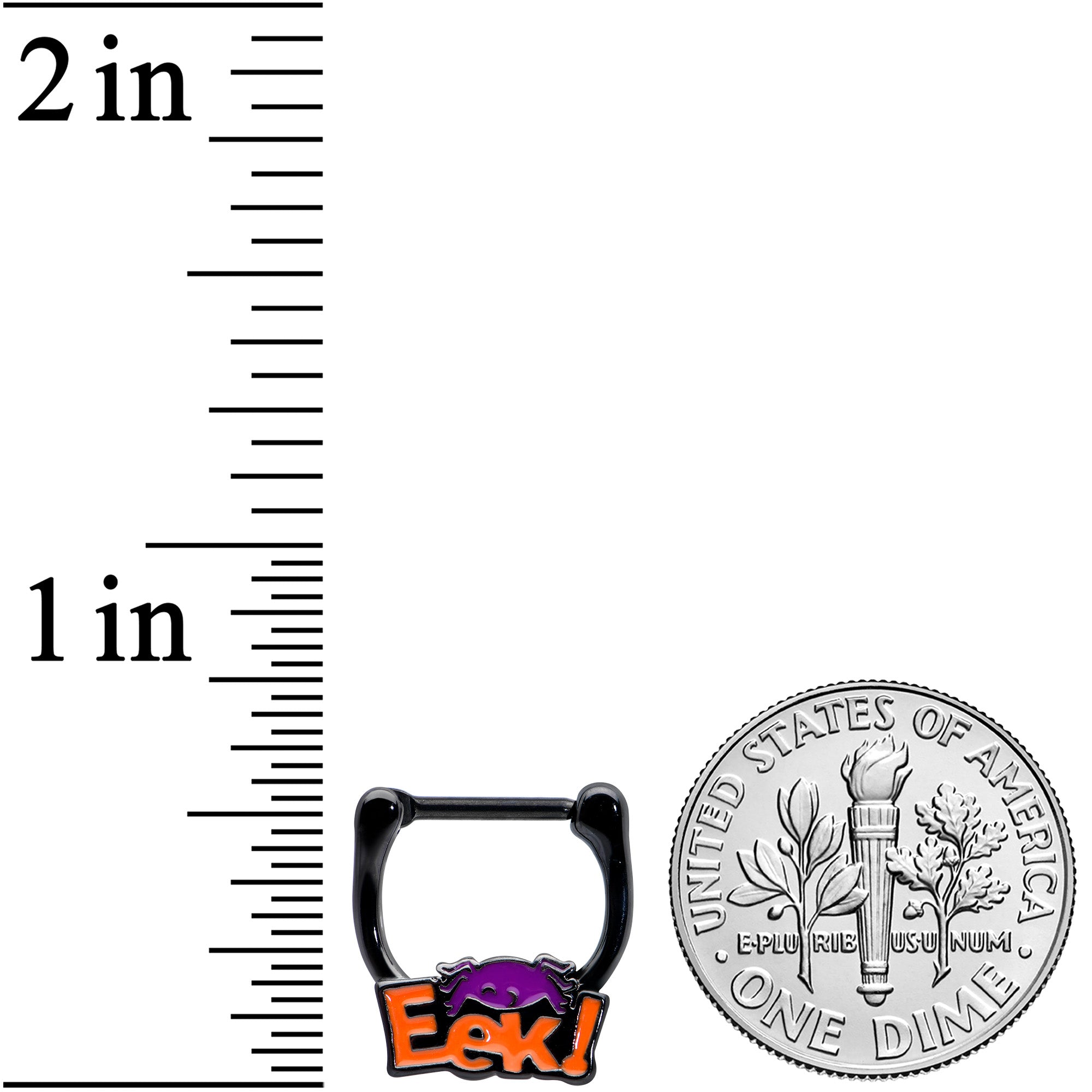 16G 5/16 Black Eek Purple Spider Halloween Cartilage Clicker