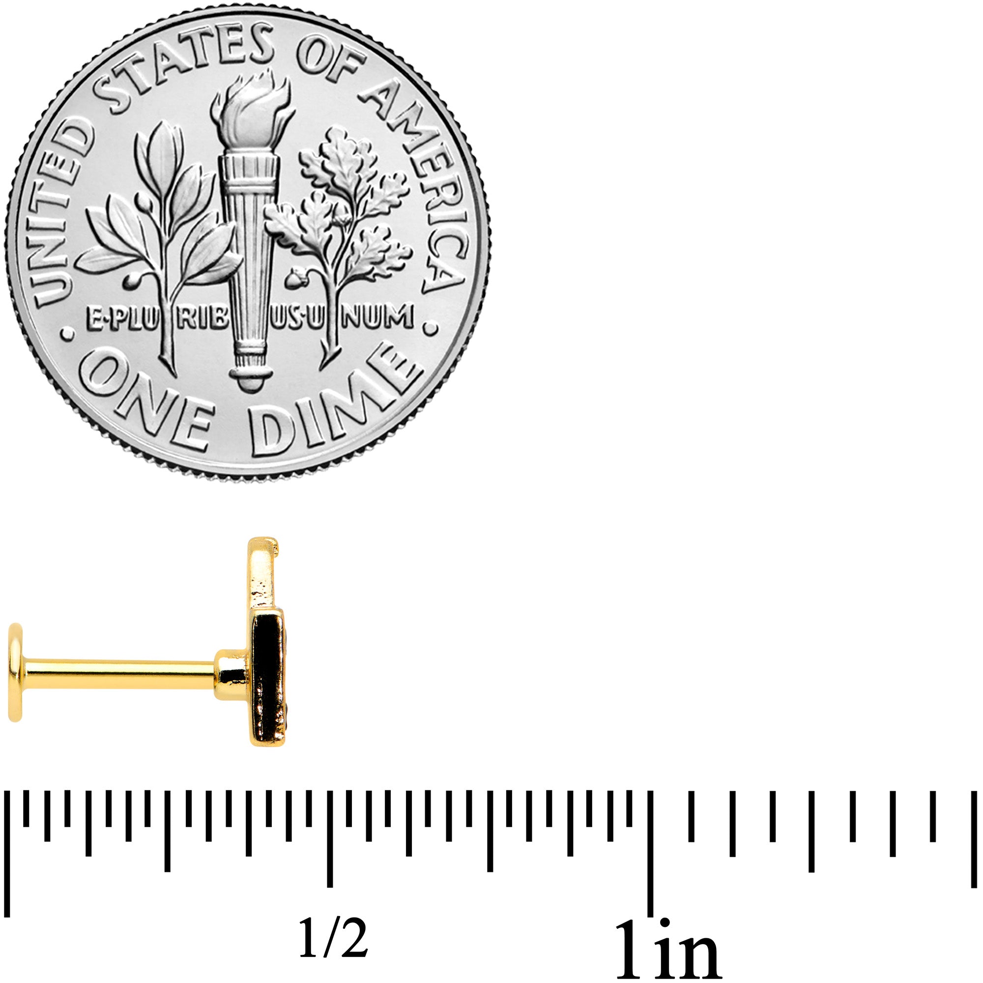 16G 5/16 Gold Tone Trick or Treat Halloween Labret Monroe Tragus