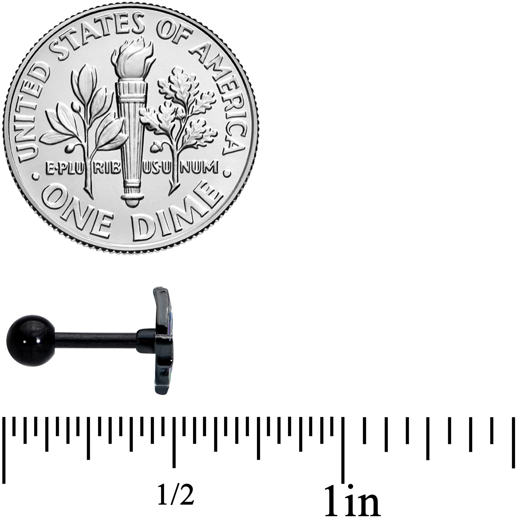 16G 1/4 Black Purple Wings Butterfly Cartilage Tragus Earring