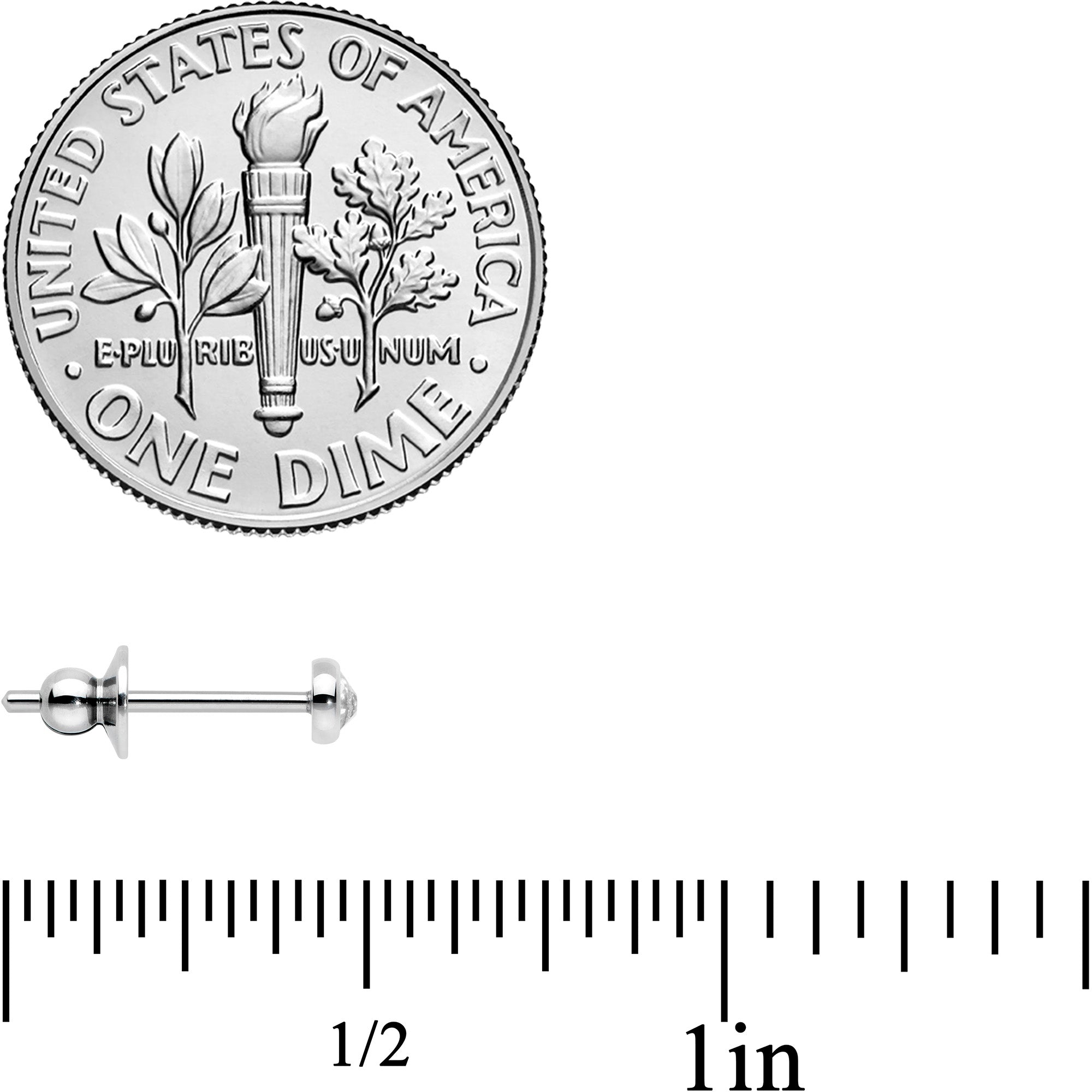 3mm Clear Gem Bezel G23 Titanium Post Stud Earrings