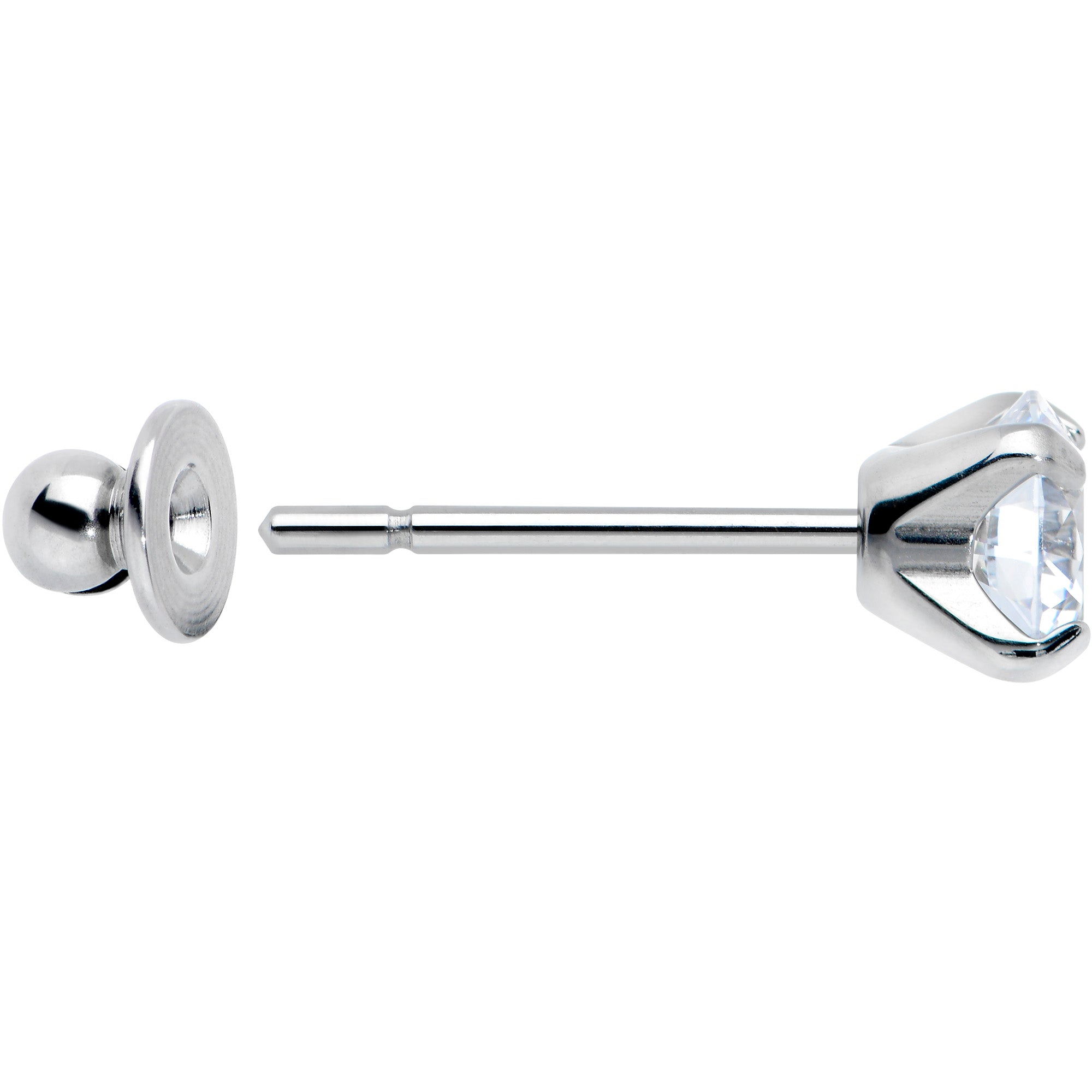Clear CZ Gem 5mm G23 Titanium Post Stud Earrings
