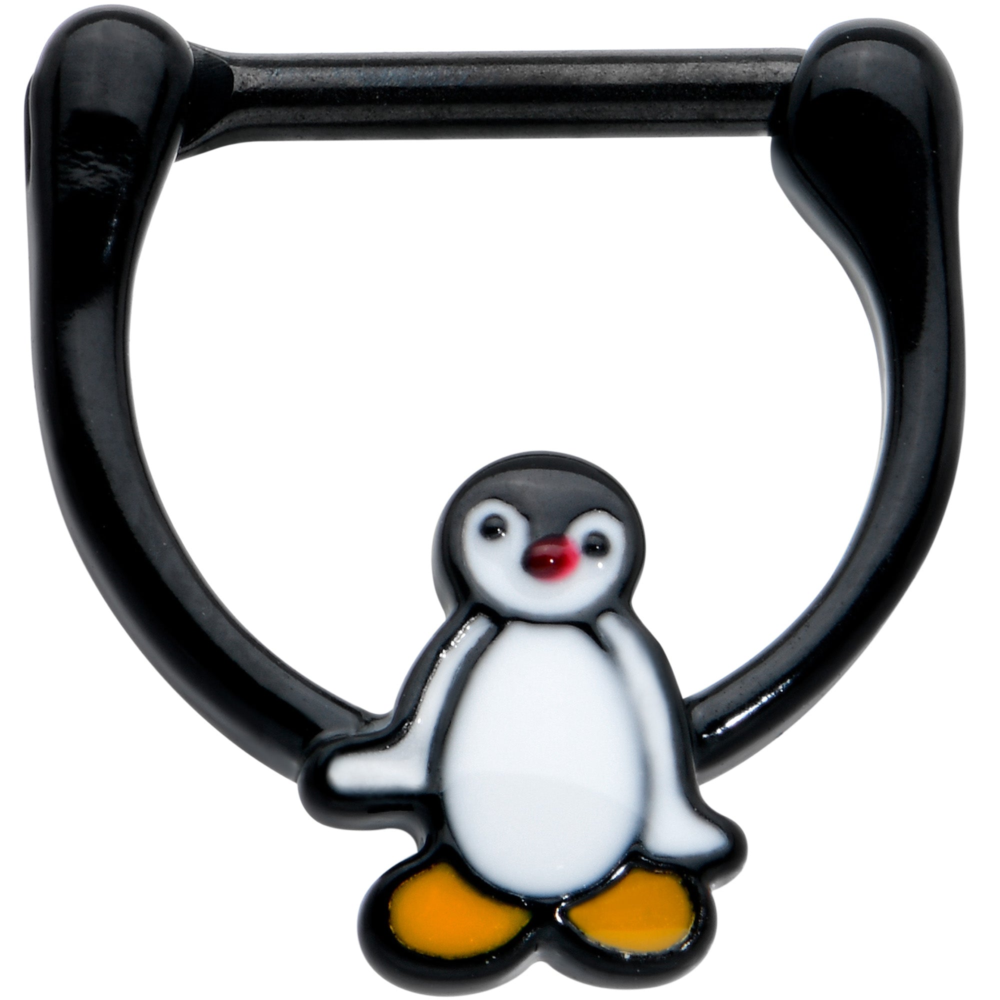 16G 5/16 Black Baby Penguin Cartilage Clicker