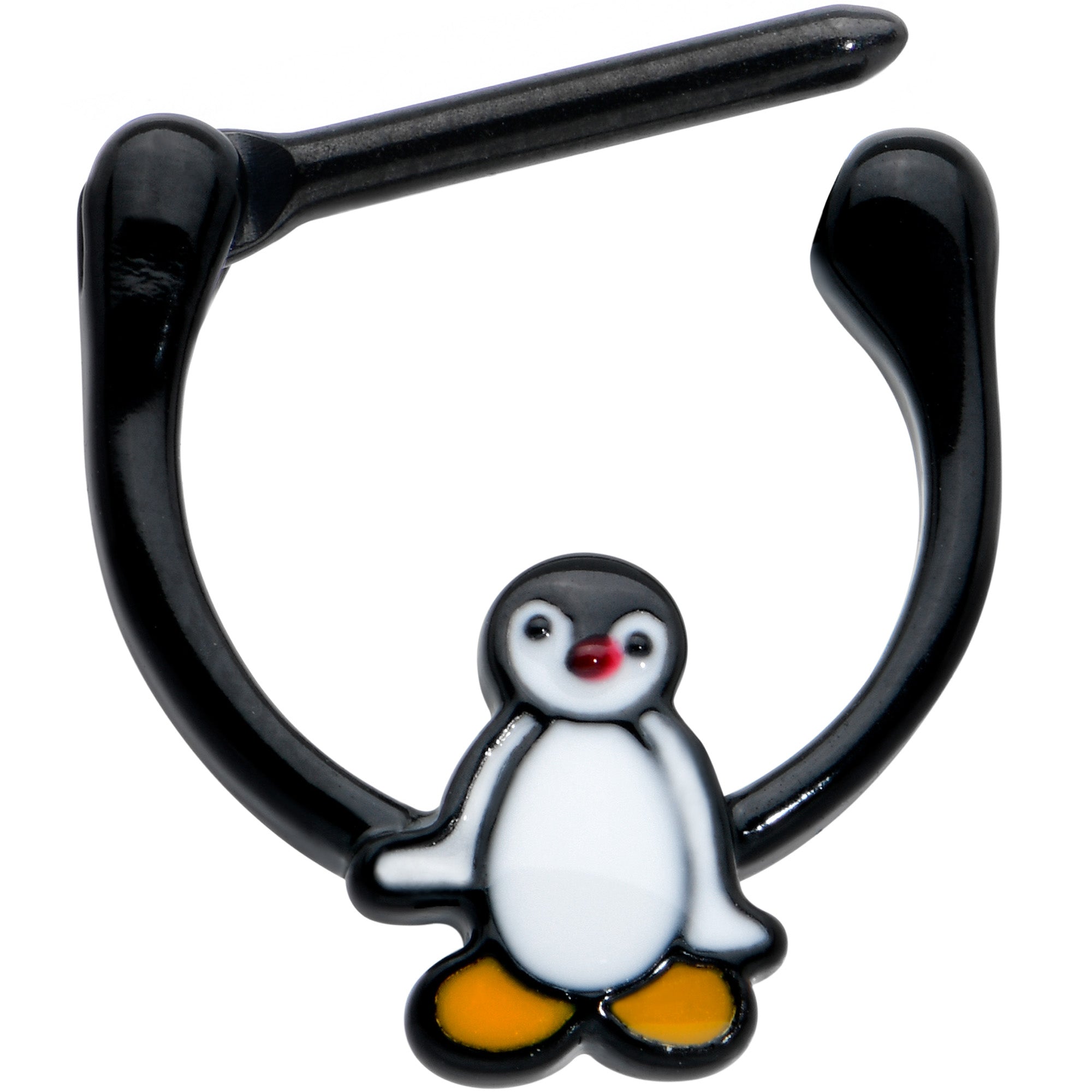 16G 5/16 Black Baby Penguin Cartilage Clicker