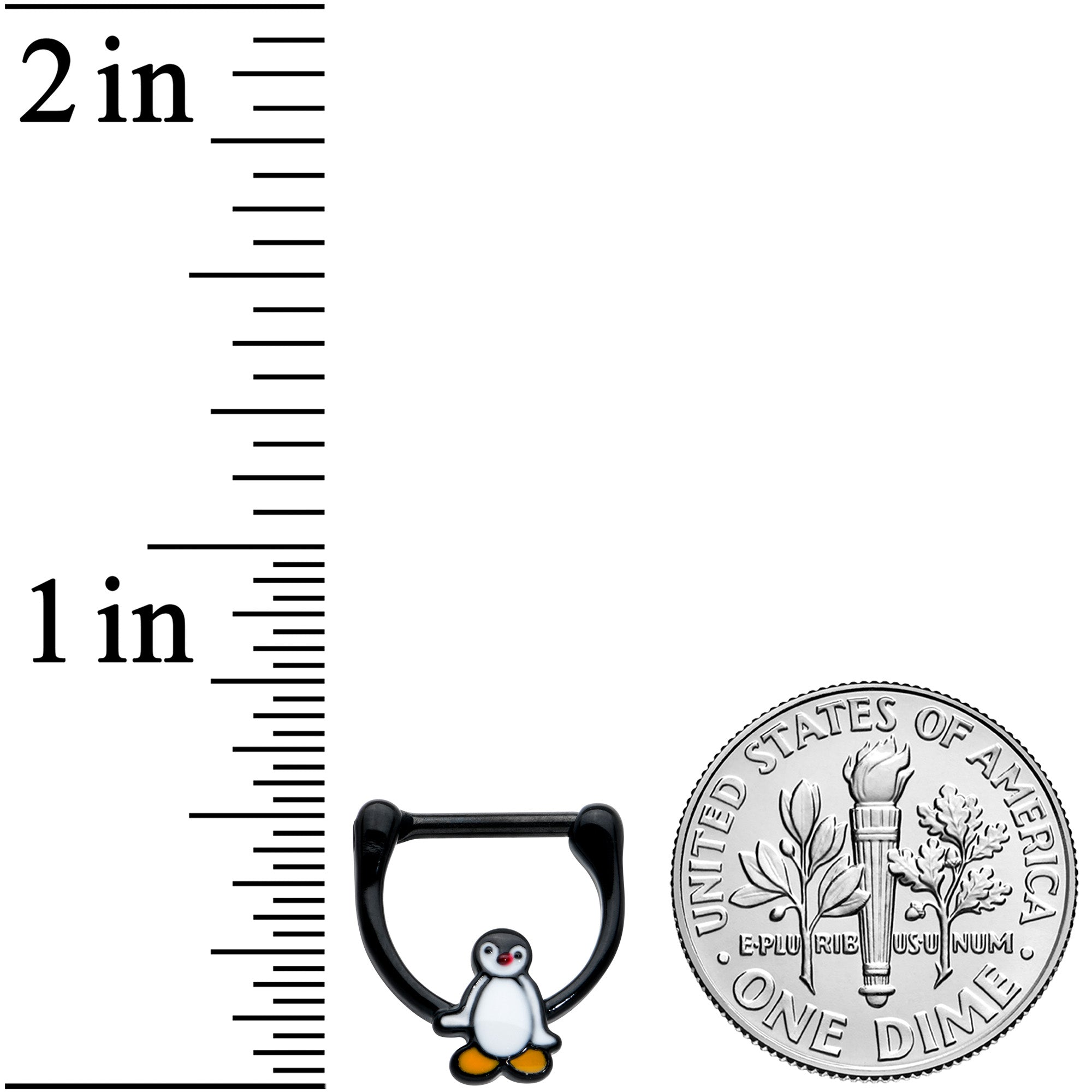 16G 5/16 Black Baby Penguin Cartilage Clicker