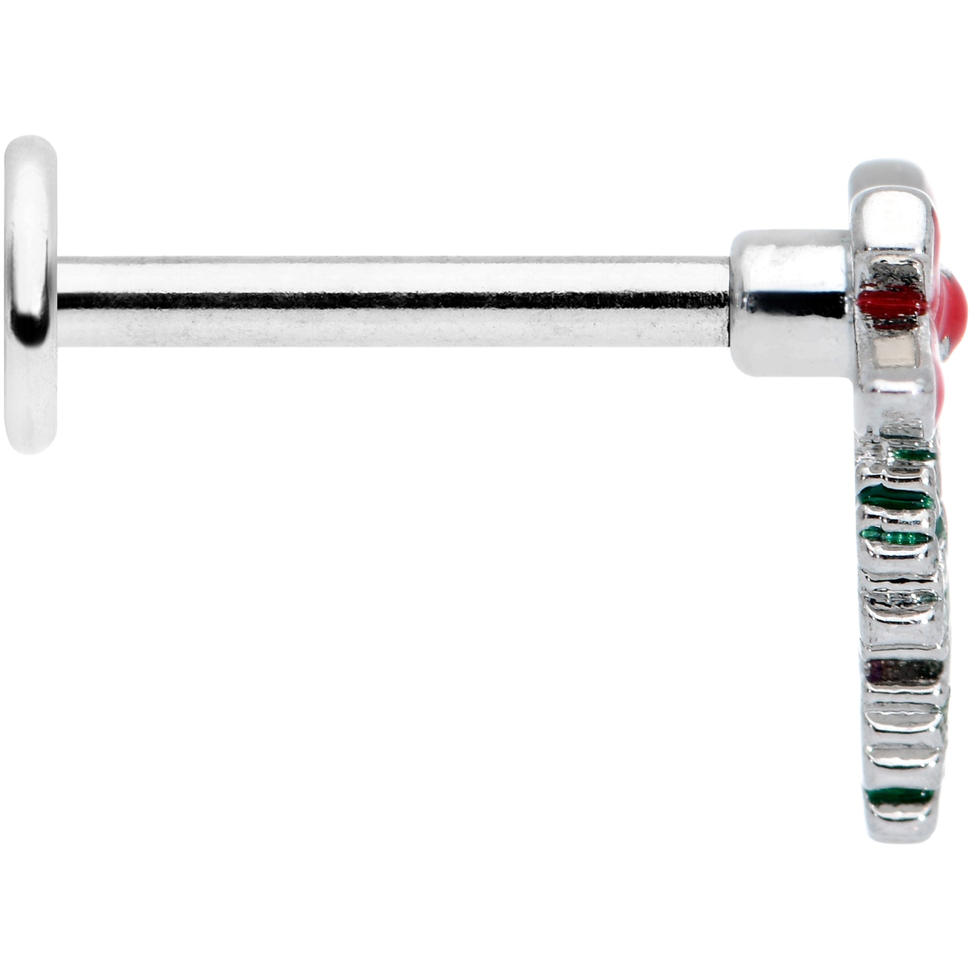 16G 5/16 Red Bow Pine Bough Christmas Labret Monroe Tragus