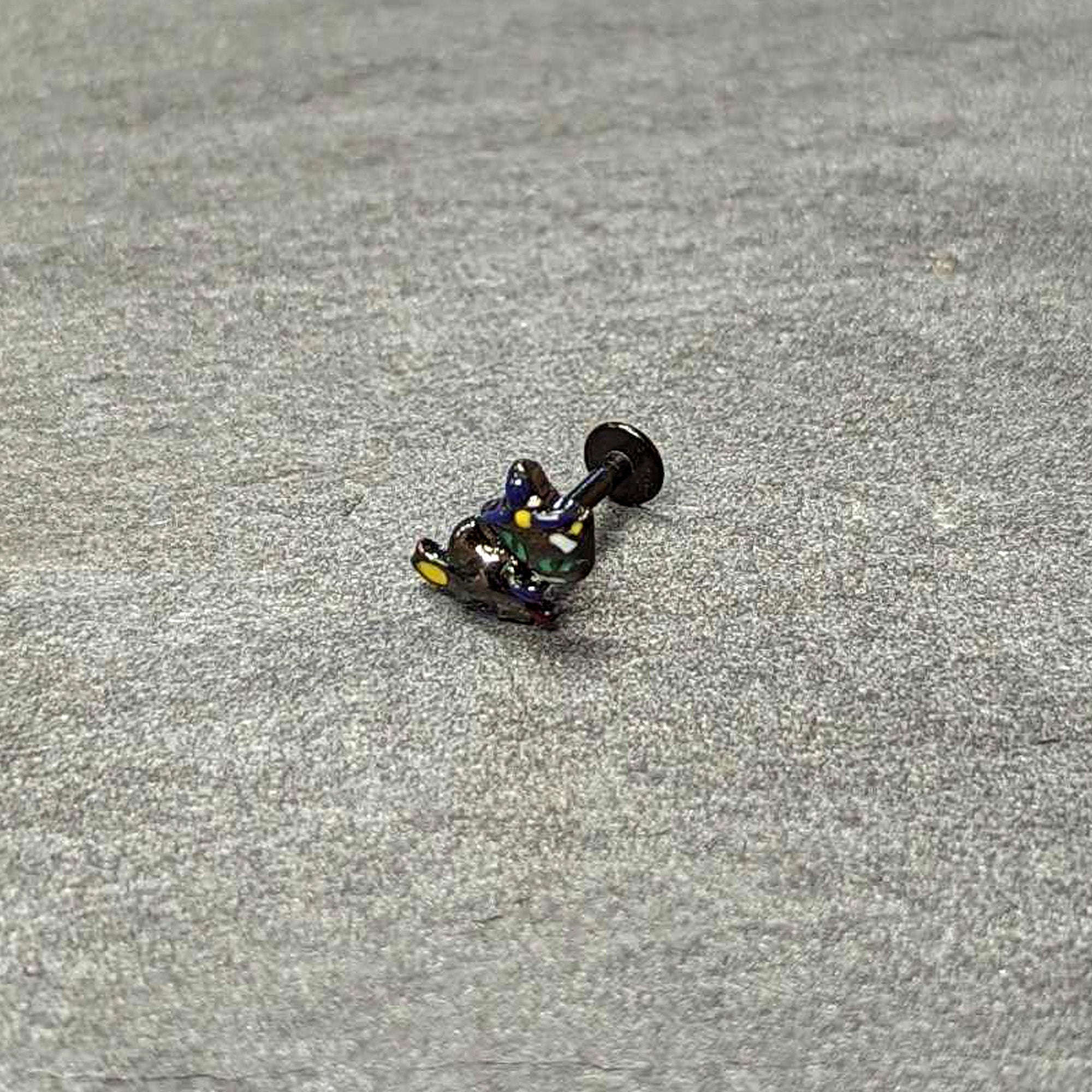 16G 1/4 Black Witch Cat Halloween Labret Monroe Tragus