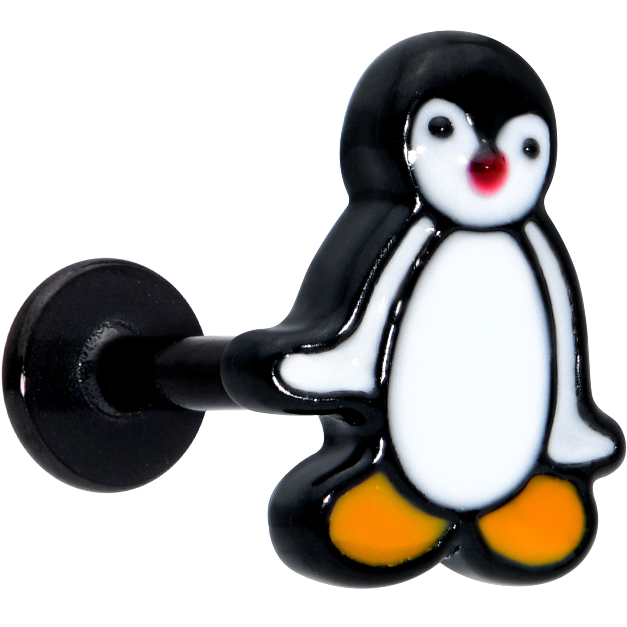 16G 5/16 Black Baby Penguin Labret Monroe Tragus