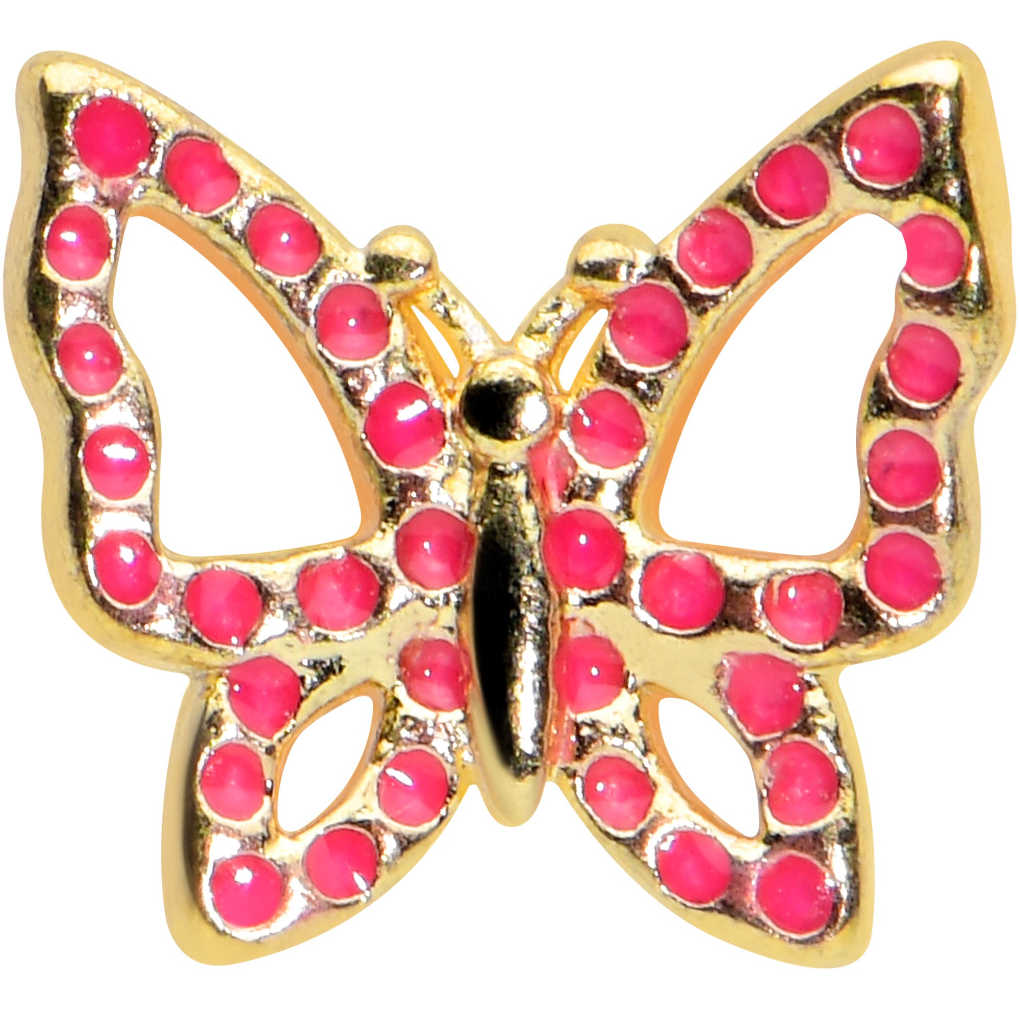 16G 5/16 Gold Tone Sweet Simple Butterfly Labret Monroe Tragus