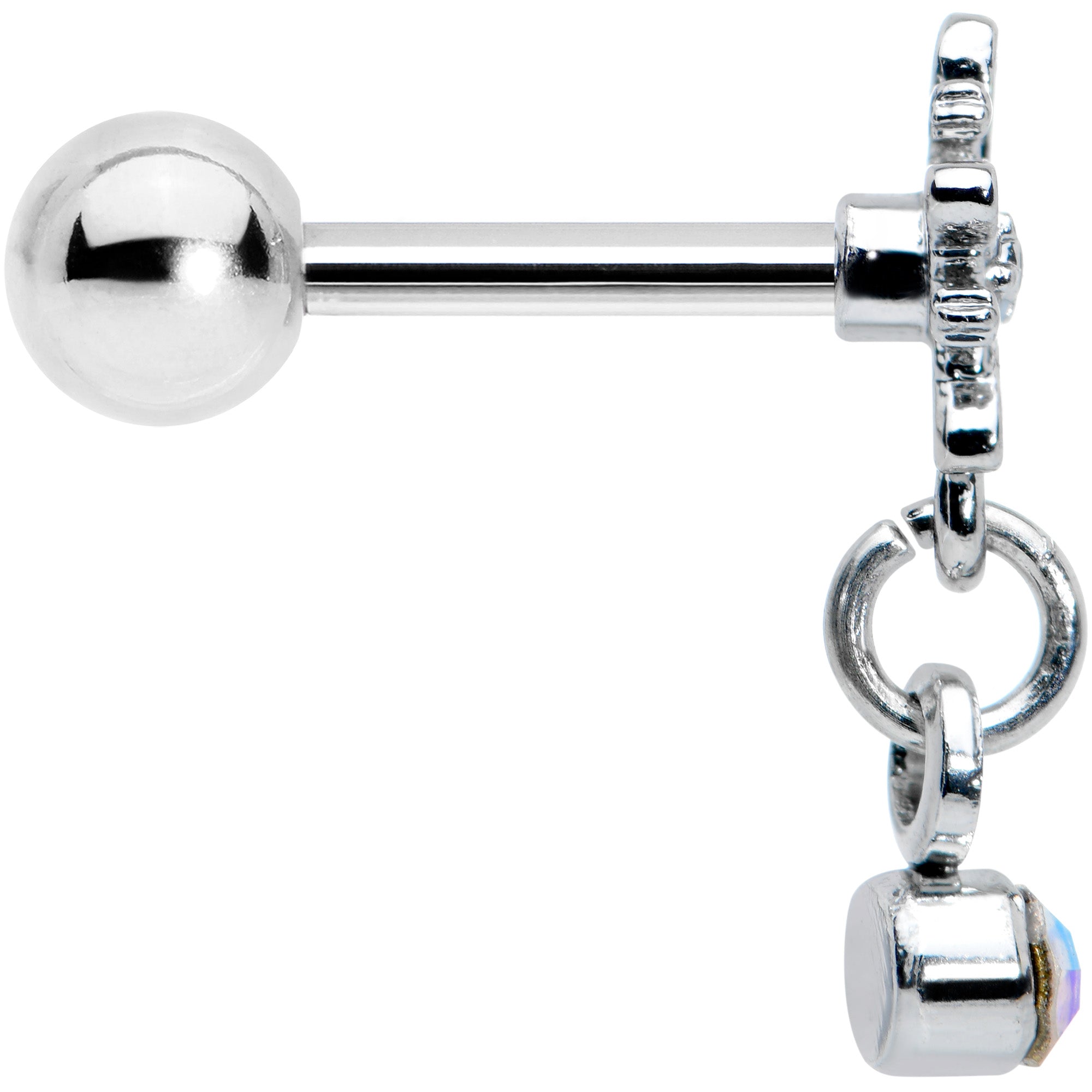 16G 1/4 Aurora Gem Snowflake Blues Christmas Cartilage Tragus