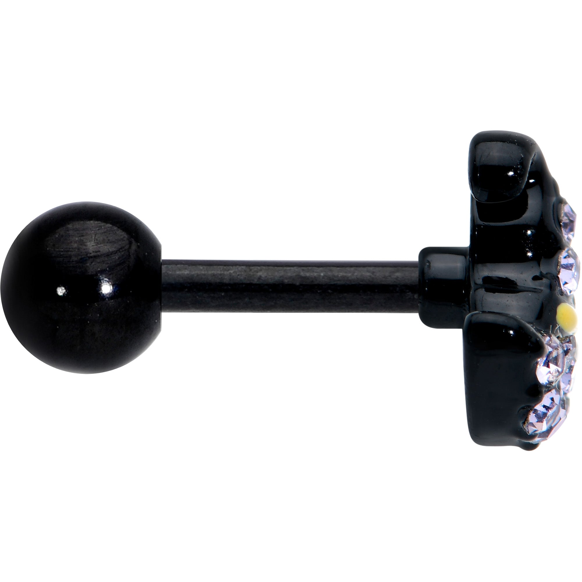 16G 1/4 Clear Gem Black Witch Hat Halloween Cartilage Tragus