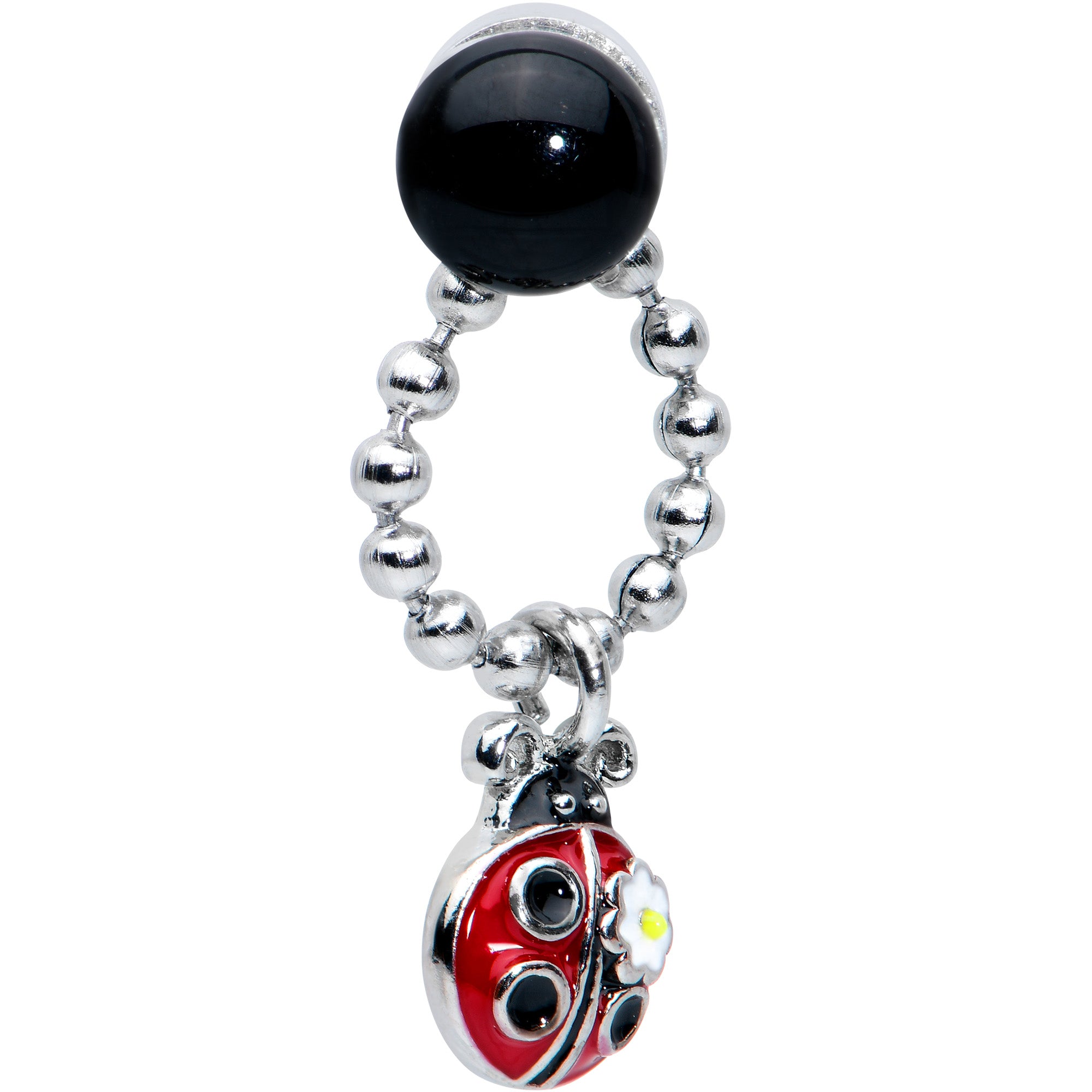 Ladybug Chain Dangle Non Pierced Magnetic Clip On Fake Septum Ring