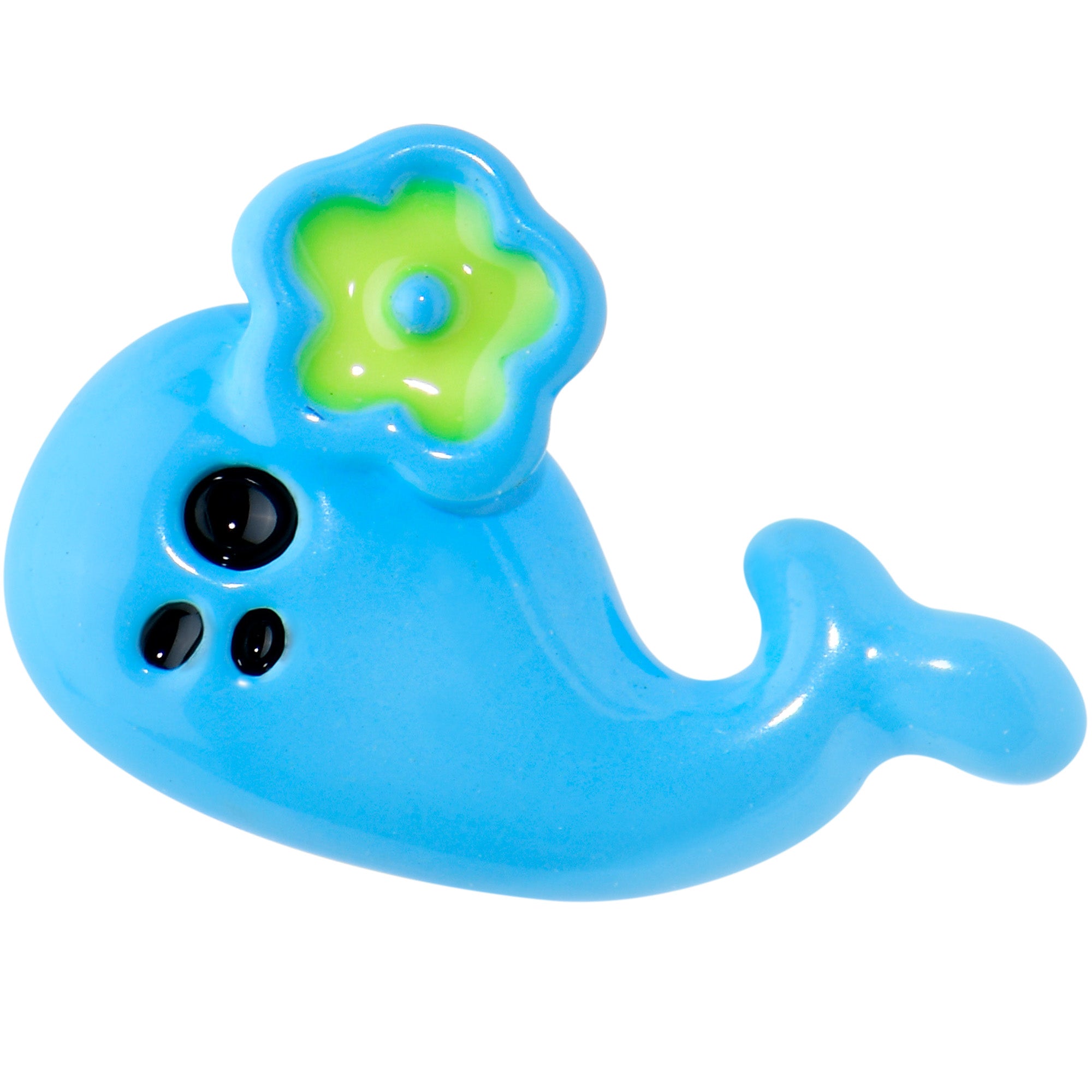 16G 1/4 Eyelash Blue Whale Flower Cartilage Tragus Earring