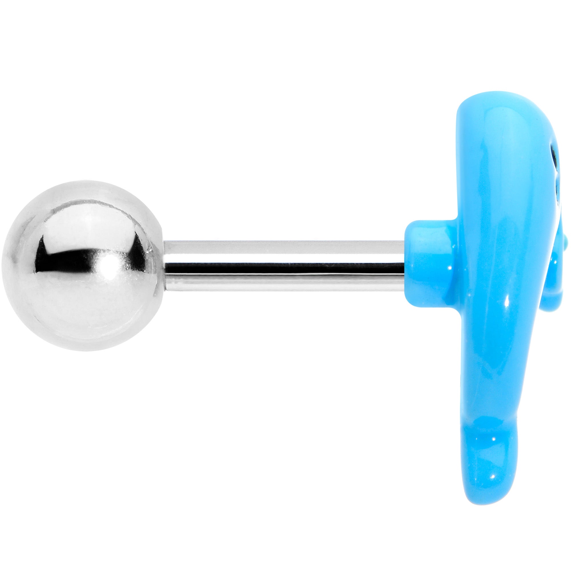 16G 1/4 Eyelash Blue Whale Flower Cartilage Tragus Earring