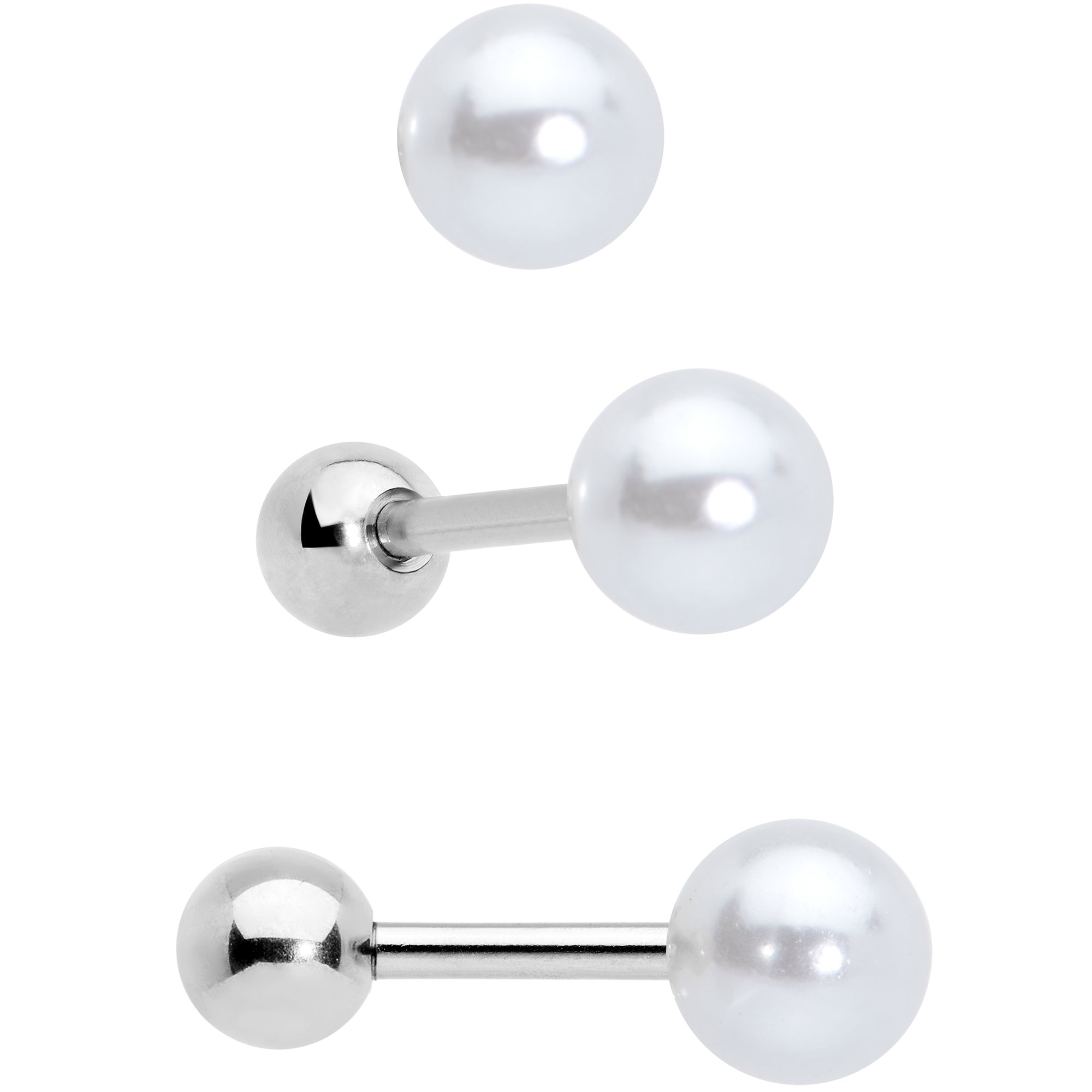 16G 1/4 Bee Smile Flower Pearlescent Cartilage Tragus Set of 3