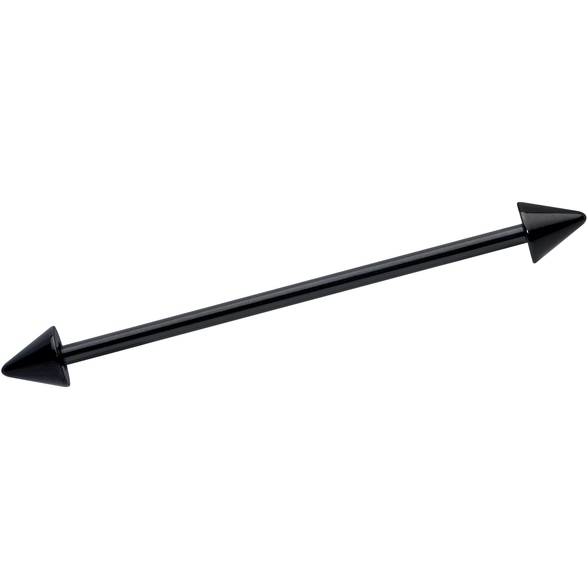 14G Black Cone End Lips Heart Industrial Barbell 38mm Set of 2