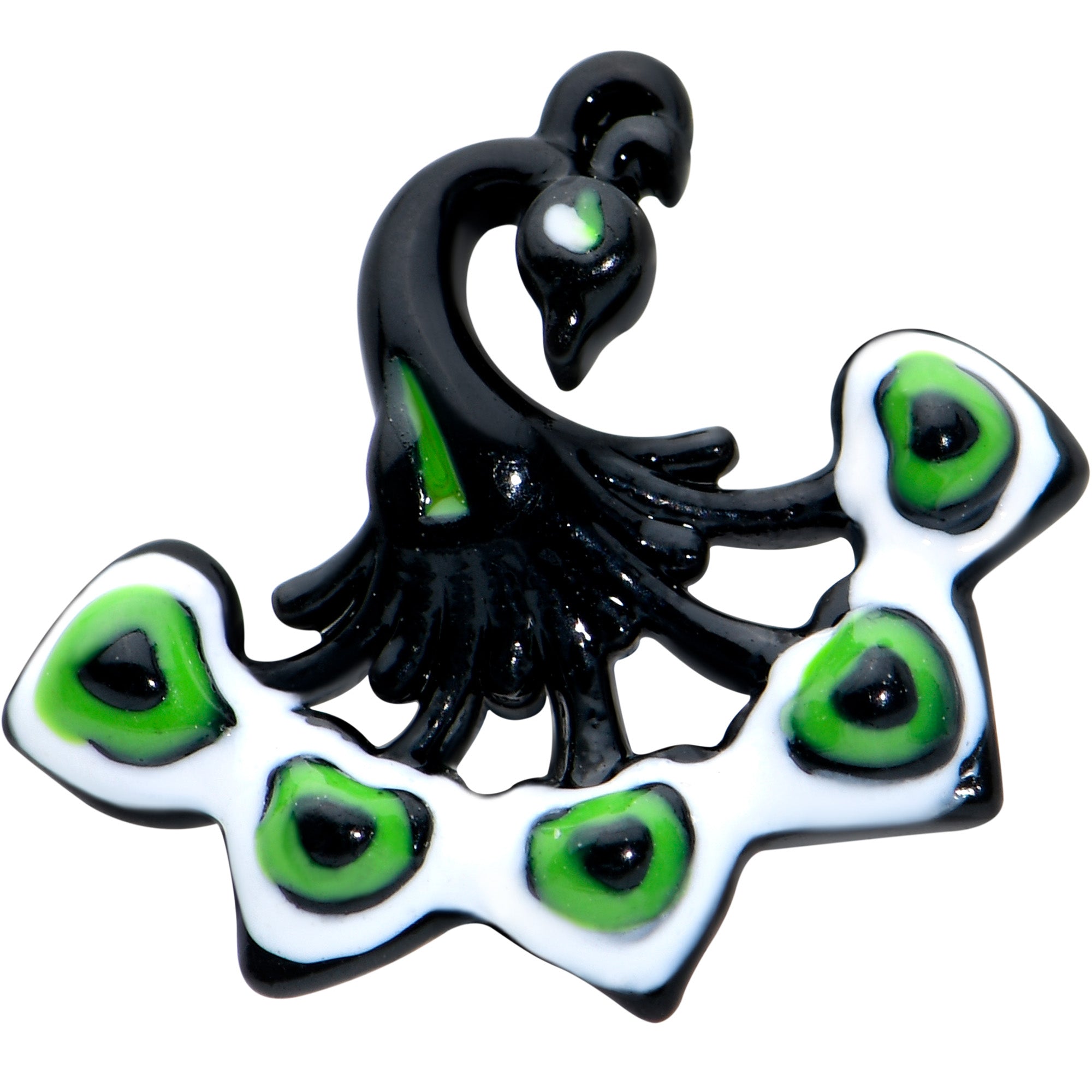 16G 5/16 Black Green Perfect Peacock Labret Monroe Tragus