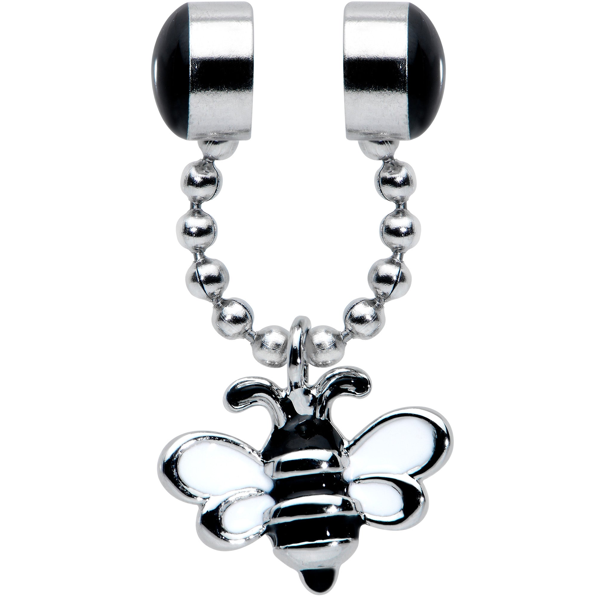 Bee Chain Dangle Non Pierced Magnetic Clip On Fake Septum Ring