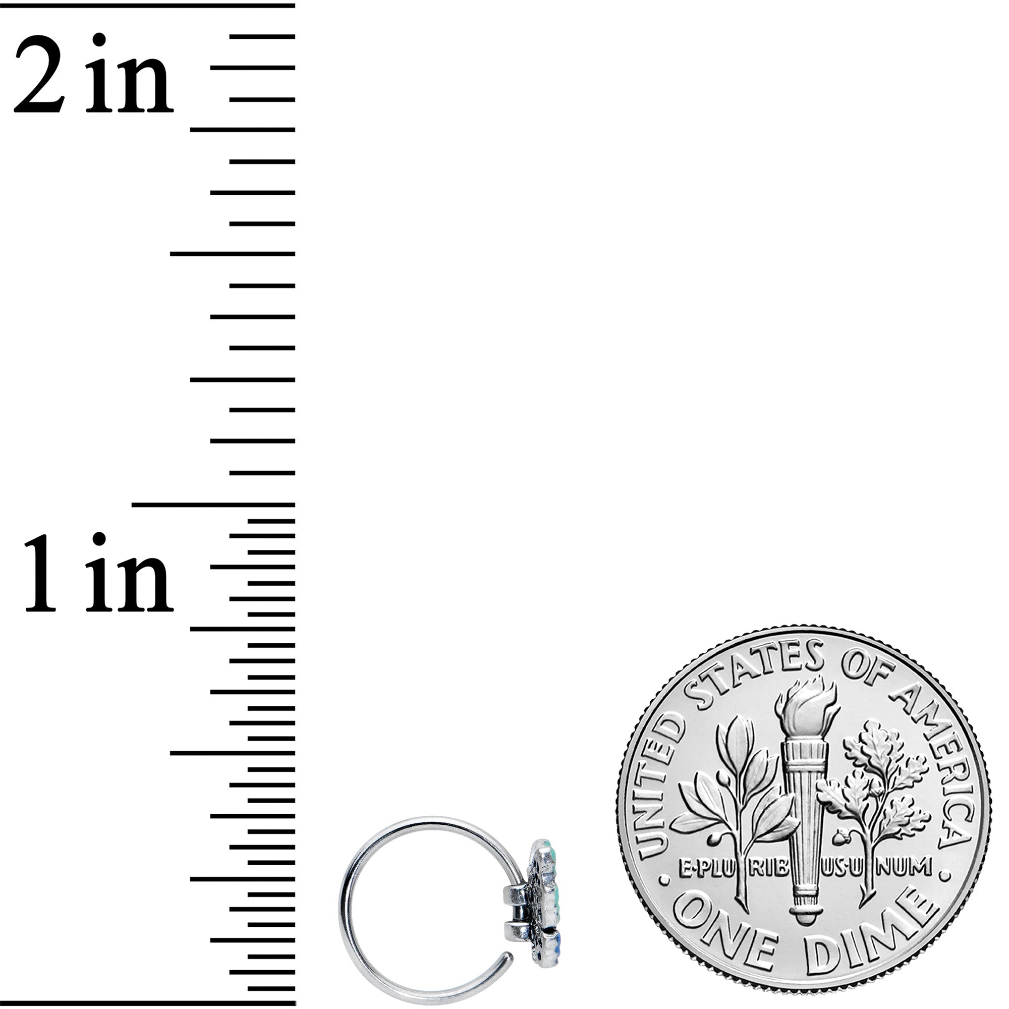 20G 5/16 Aurora Gem Colorful Glam Butterfly Nose Hoop