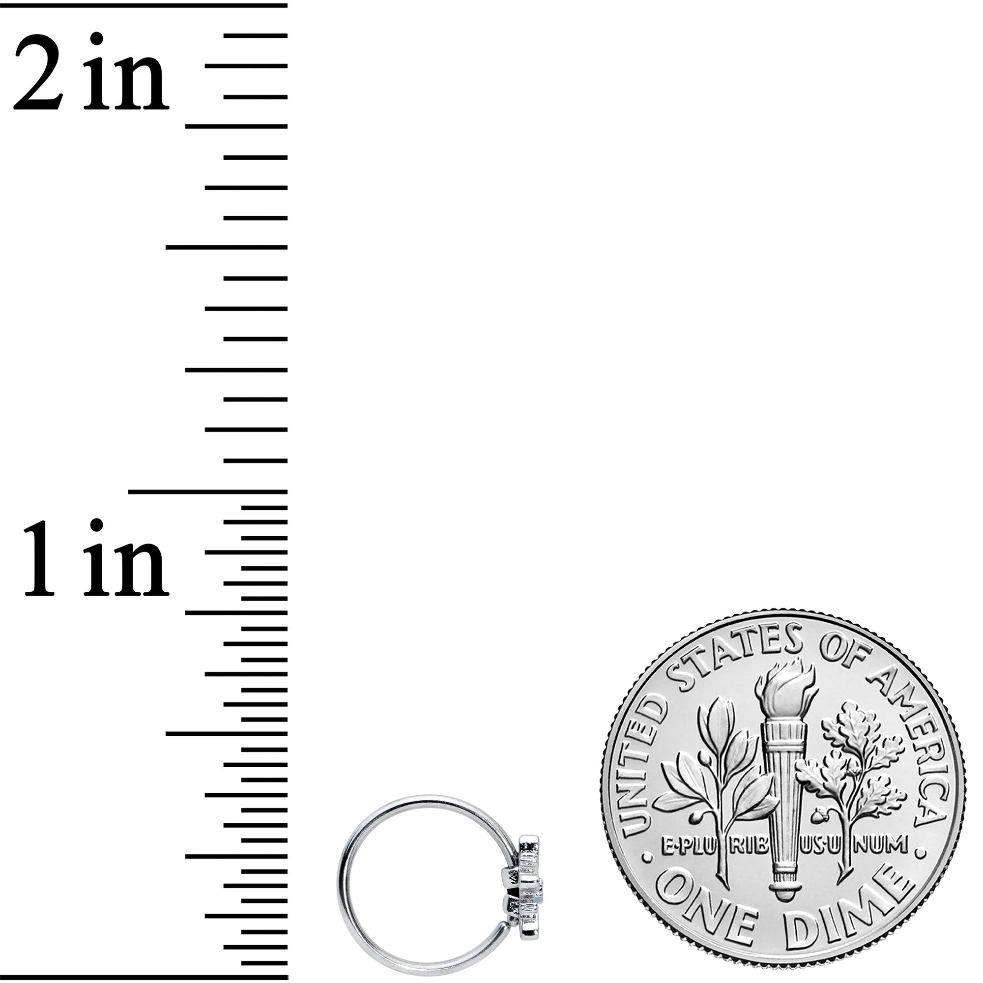 20G 5/16 Snowflake Blues Christmas Nose Hoop