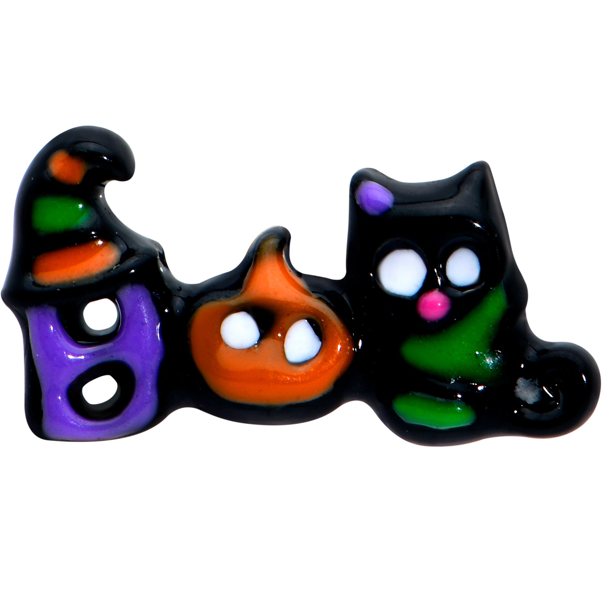 16G 1/4 Black Boo Party Halloween Cartilage Tragus Earring