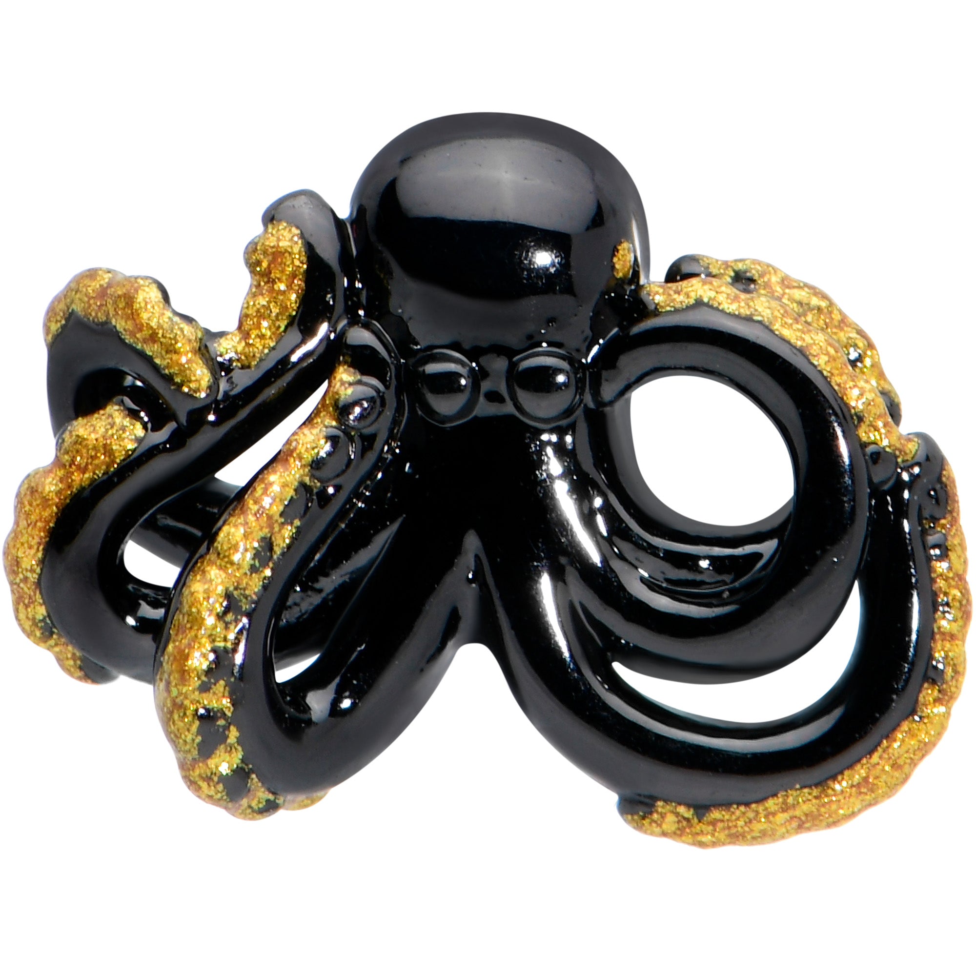 16G 1/4 Black Understated Octopus Cartilage Tragus Earring