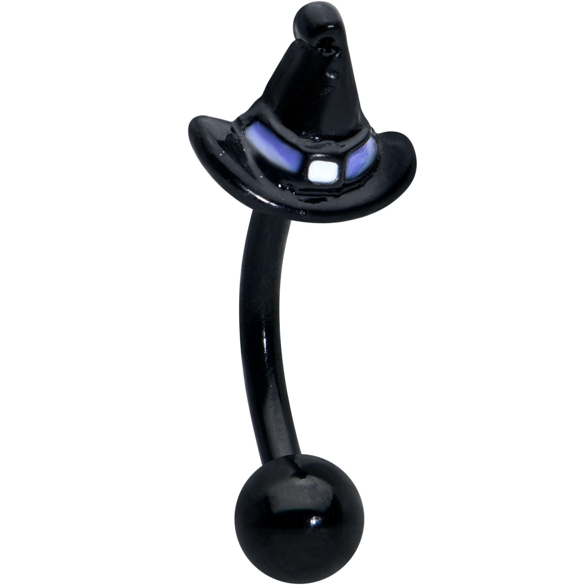 16G 5/16 Pink Gem Black Spider Witch Curved Eyebrow Ring Set of 3