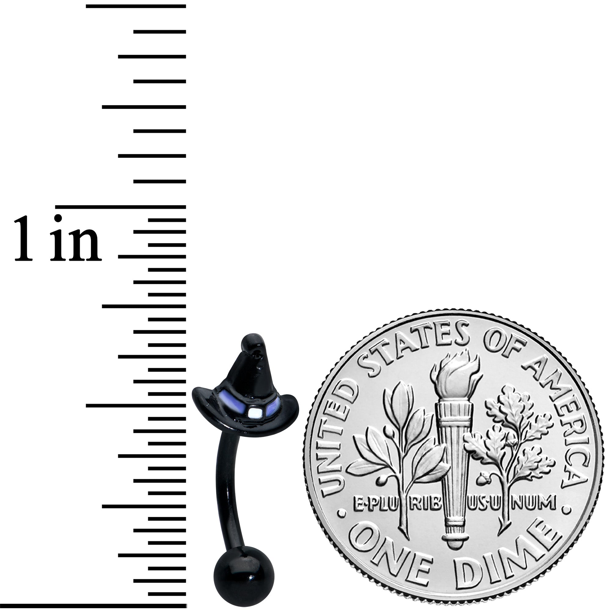 16G 5/16 Pink Gem Black Spider Witch Curved Eyebrow Ring Set of 3